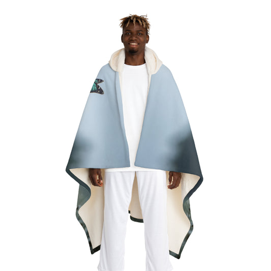 Tender Croc & Blue Butterfly Hooded Sherpa Fleece Blanket – Mossy Meadow Gaze