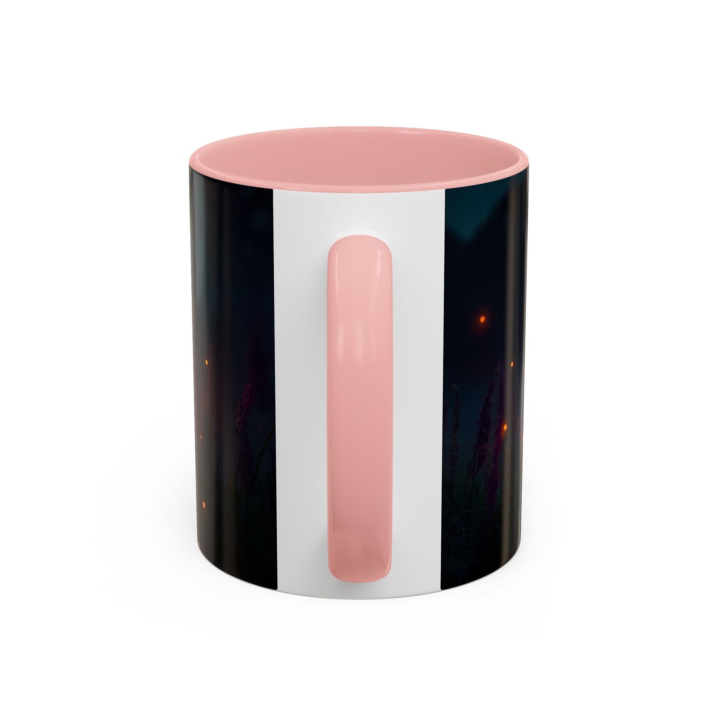Firefly Dragonfly Accent Coffee Mug (11, 15oz) – Twilight Luminescence Over Meadow