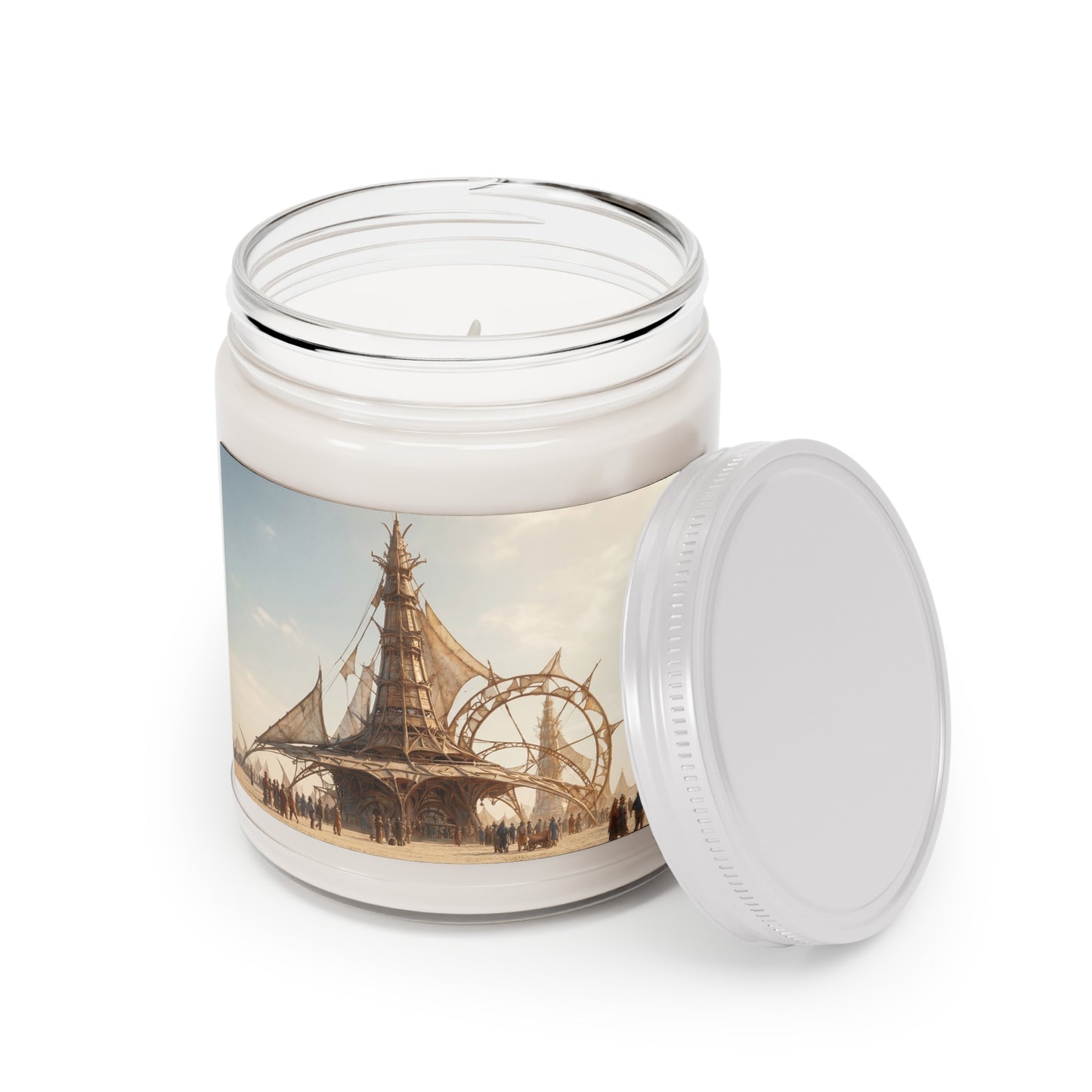 Desert Sky Sail Cathedral Scented Soy Candles with White Lid, 9oz – Warm Sands and Whispering Winds