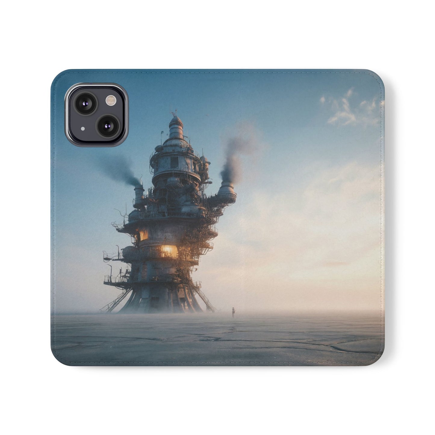 Steam-Stack Tower Flip Cases – Industrial Dawn Sentinel