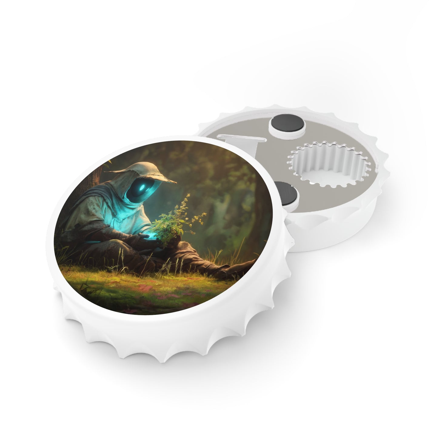 Forest Sentinel Bottle Opener – Glowing Eye and Whispering Vines