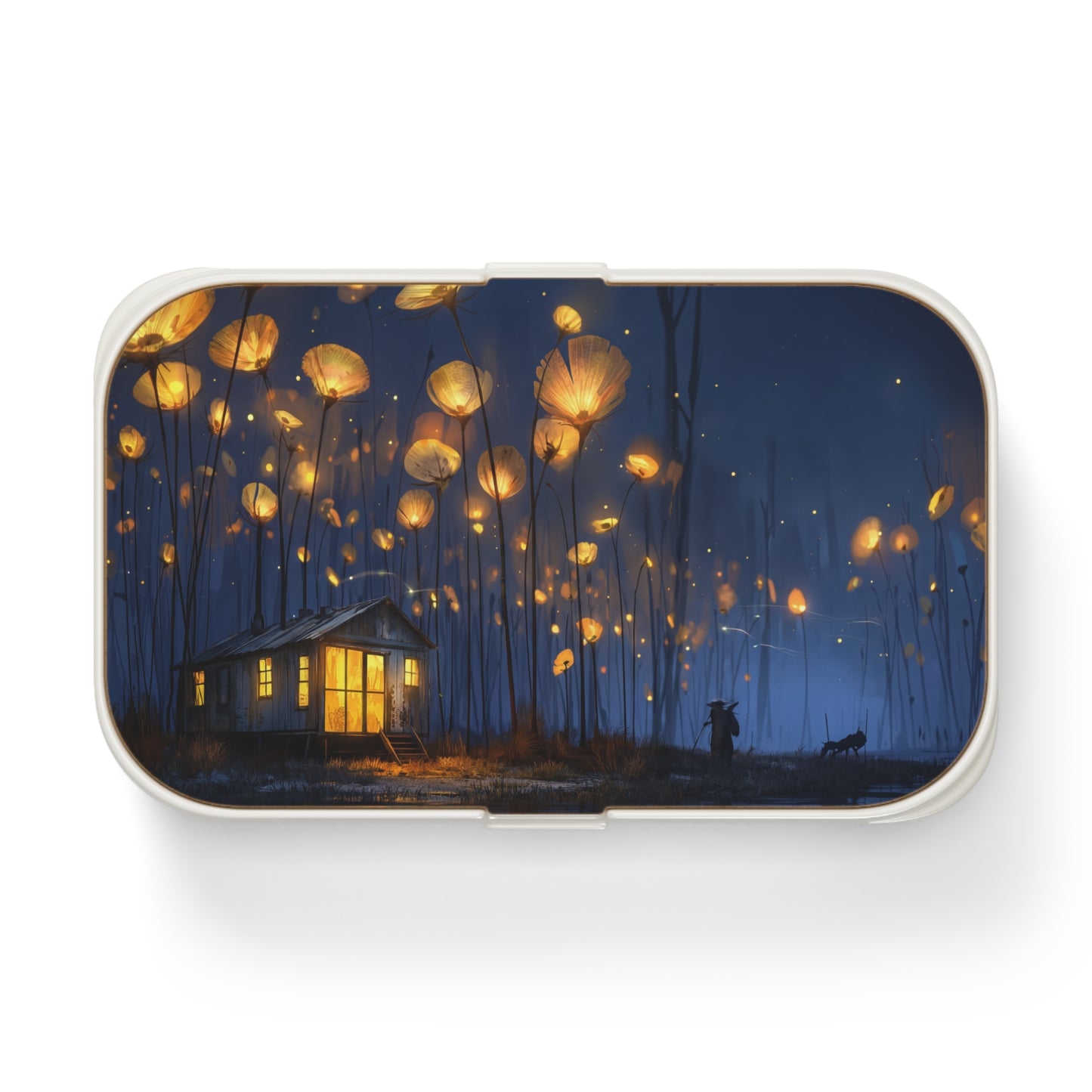 Luminescent Flower Meadow Bento Lunch Box – Warm Glow of the Night Bloom