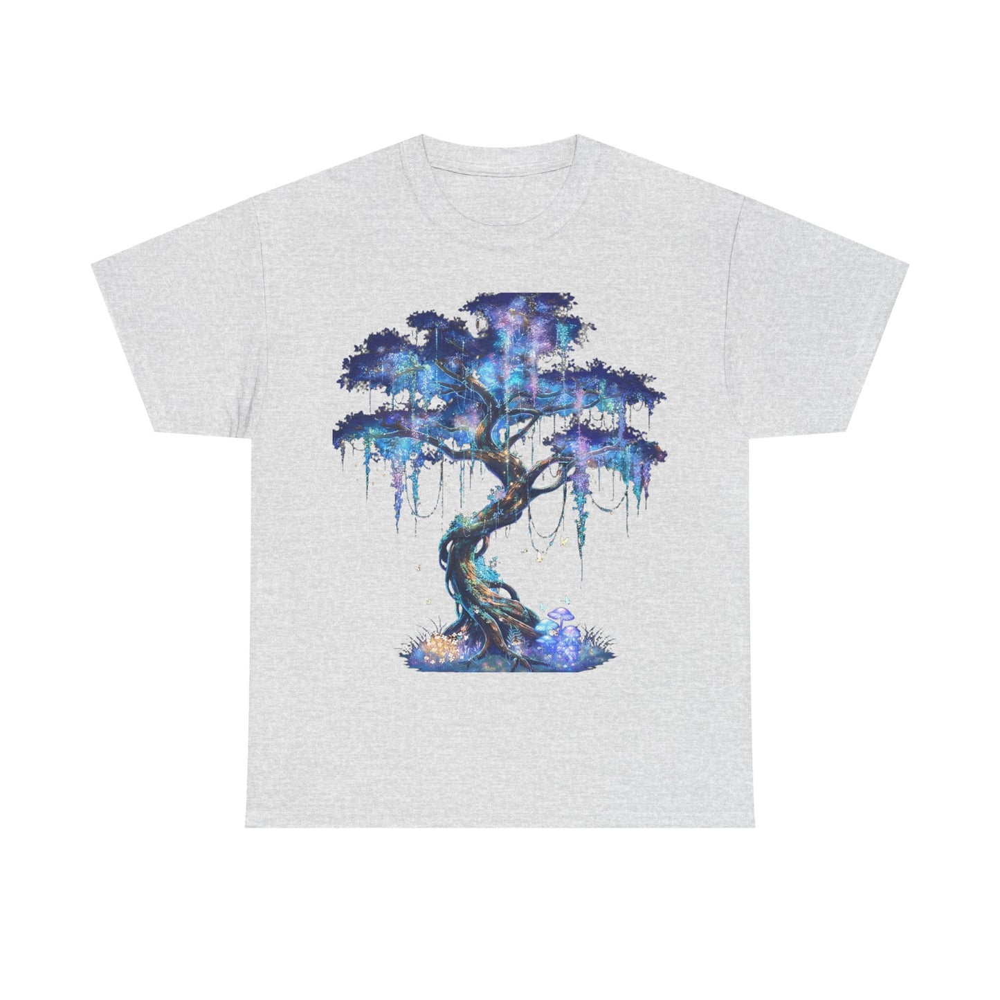 Mystic Glow Tree Unisex Heavy Cotton Tee – Bioluminescent Forest Guardian