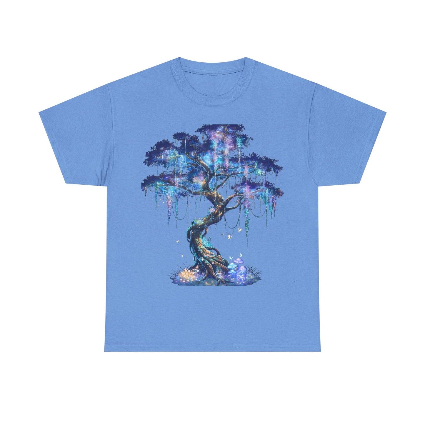 Mystic Glow Tree Unisex Heavy Cotton Tee – Bioluminescent Forest Guardian