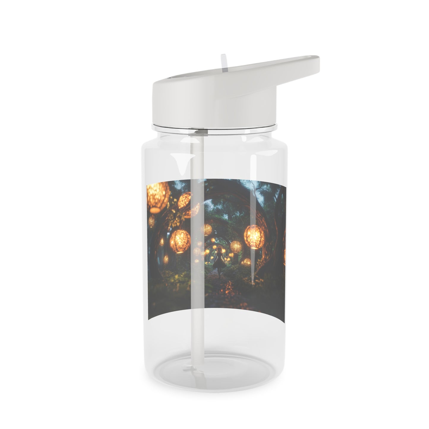 Lantern Tunnel Forest Water Bottle – Glowing Orb Archway Design