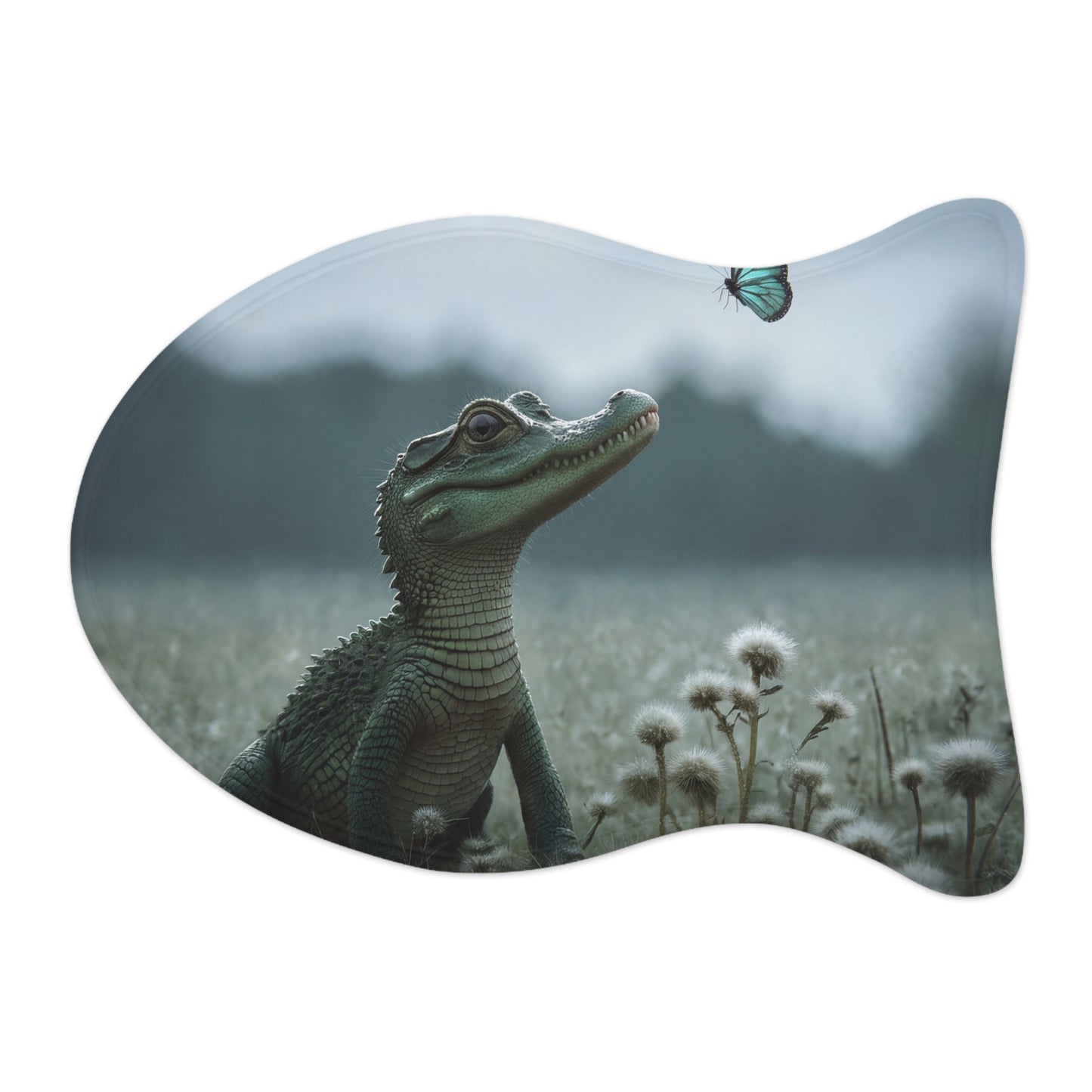 Gentle Croc & Butterfly Feeding Mats – Mossy Meadow Guardian Scene