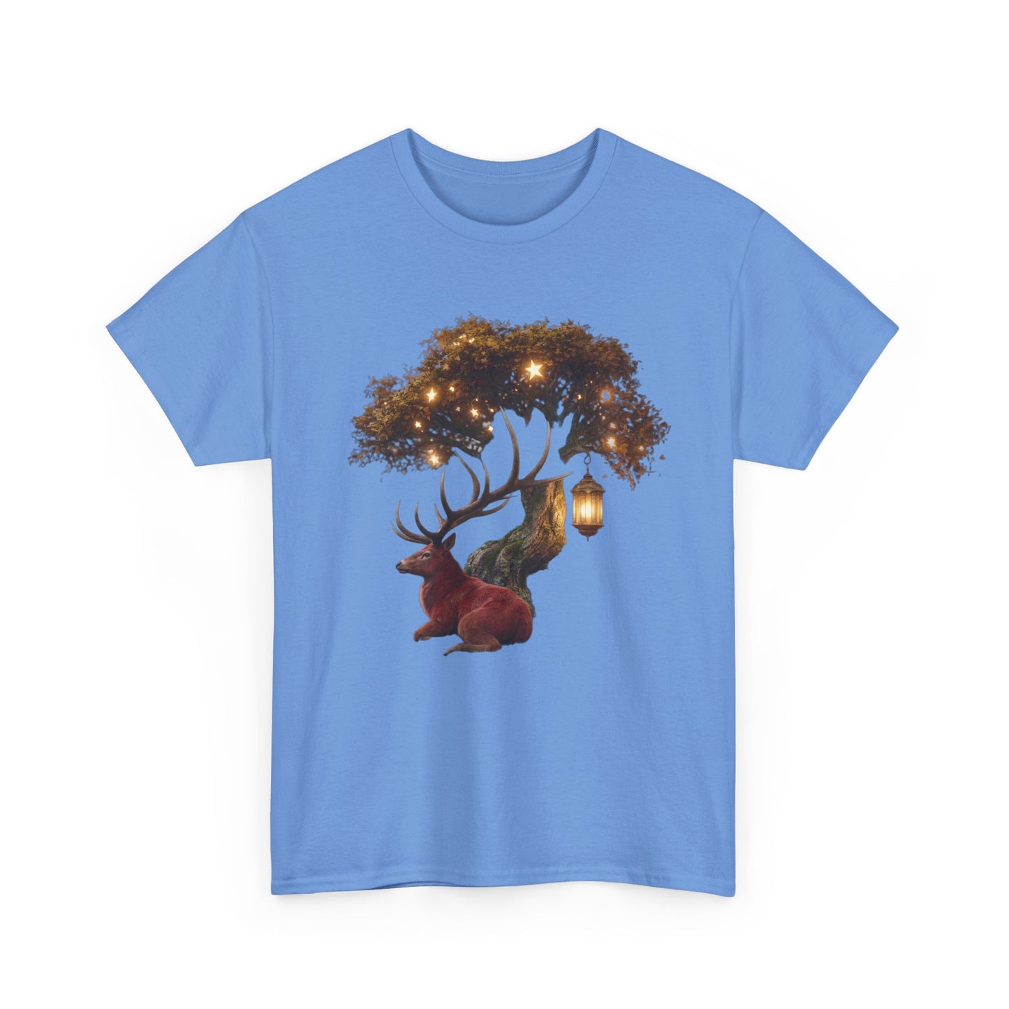 Starlight Stag & Lantern Tee – Autumn Grove Guardian