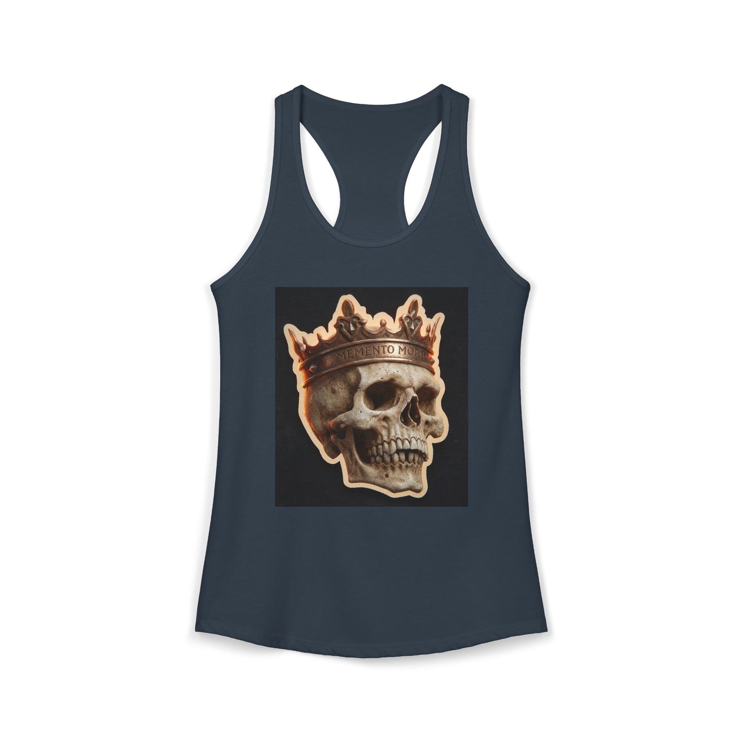 Crowning Skull Tank – Memento Mori Racerback with Weathered Bone Detail