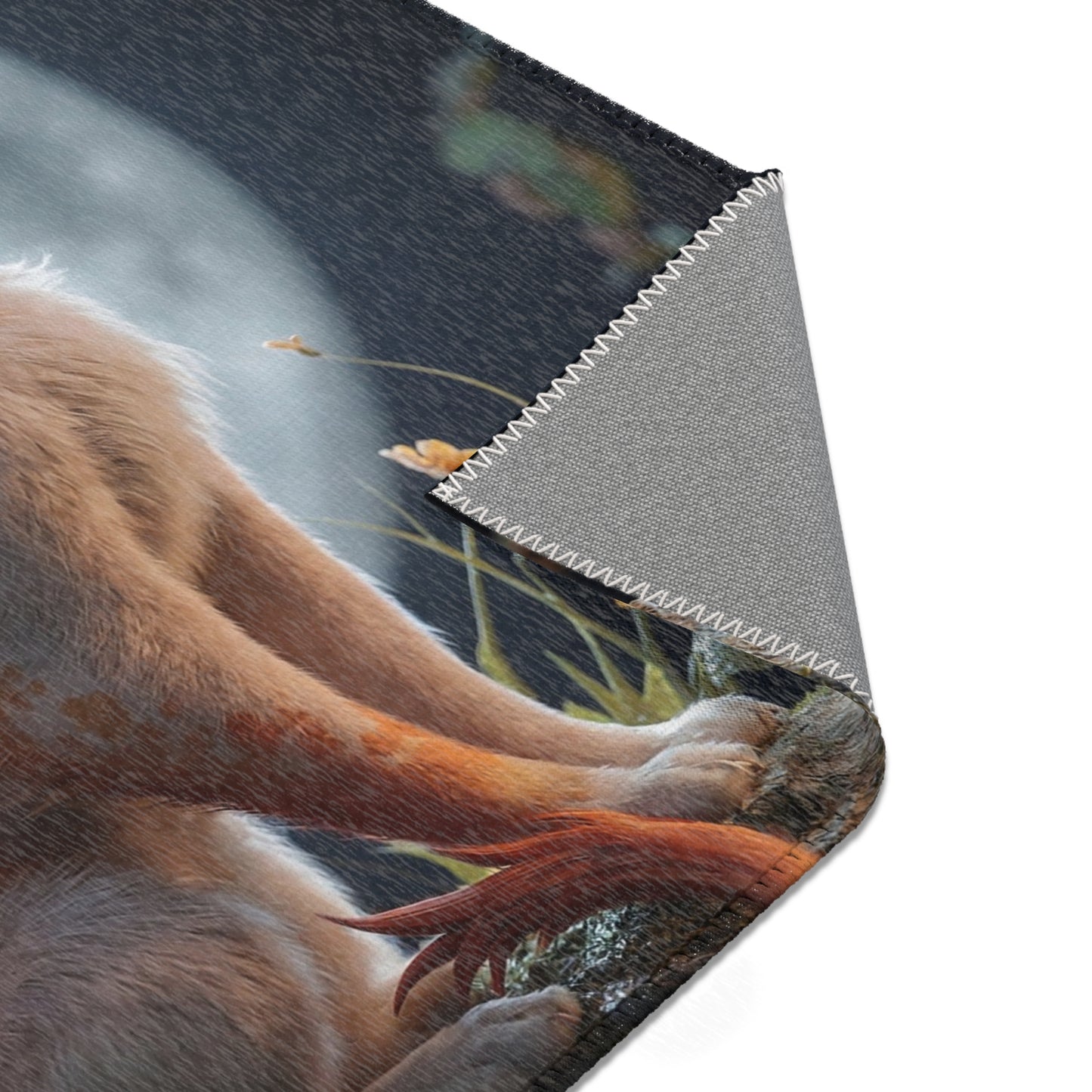 Moonlit Dragon Cat Area Rug – Whispers of the Celestial Guardian