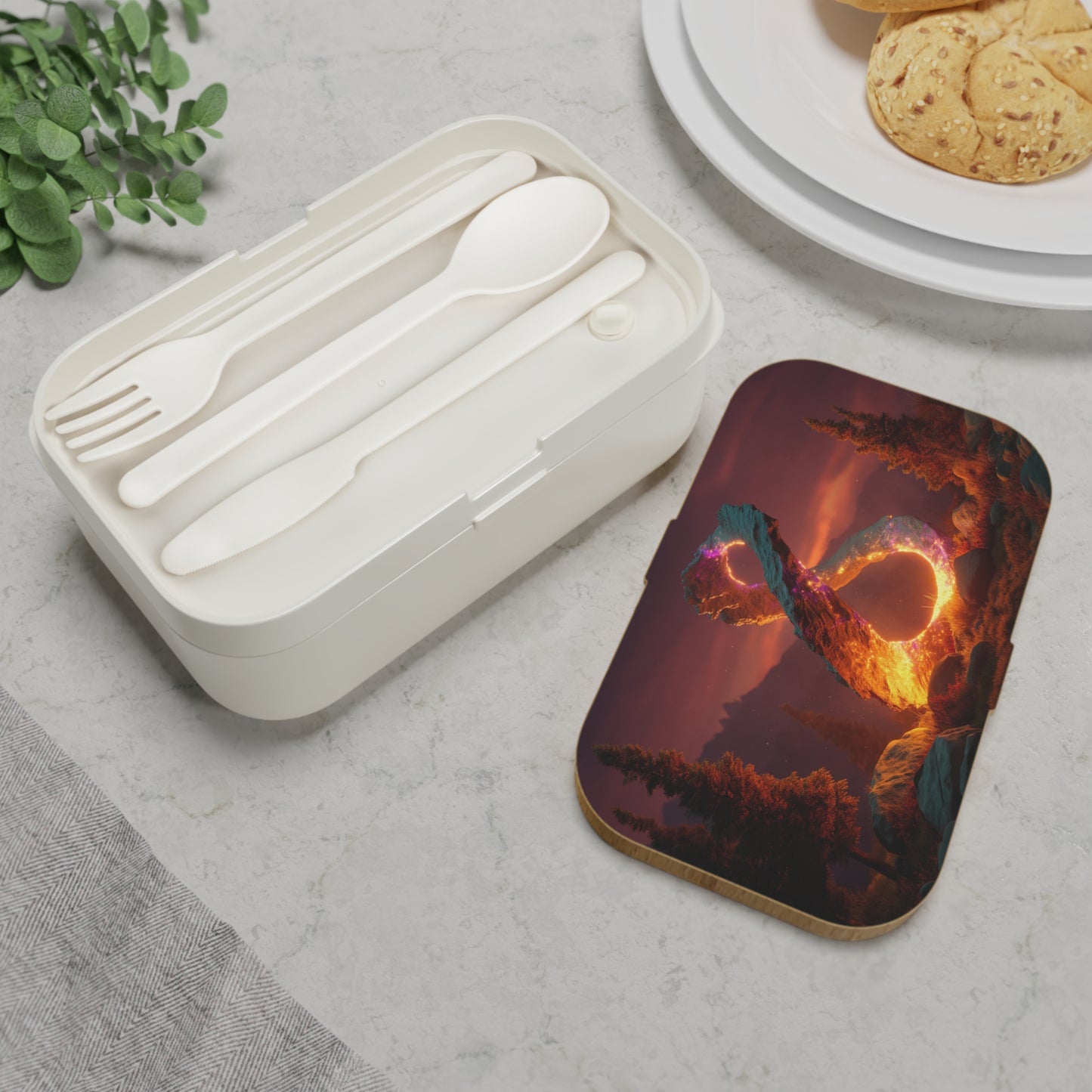 Celestial Infinity Stone Bento Lunch Box – Twilight Portal Dreamscape