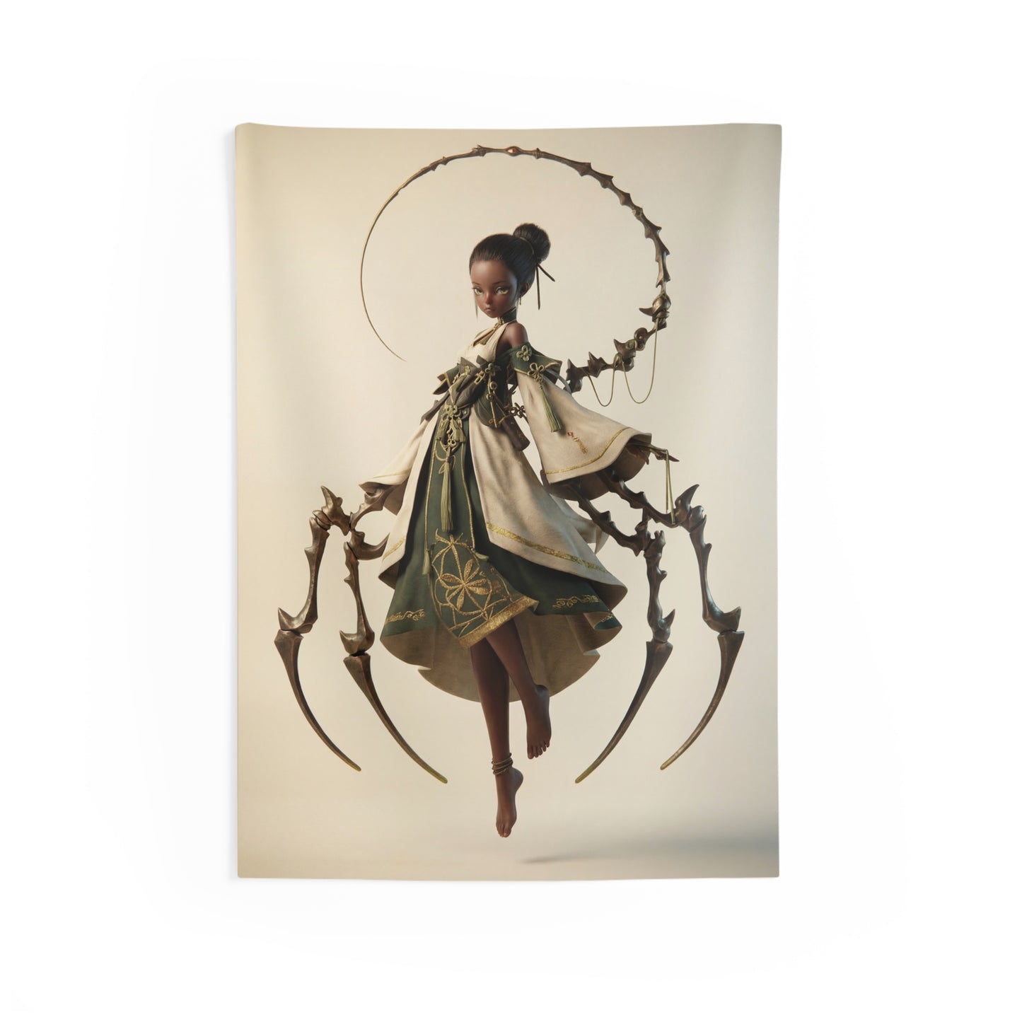 Serene Spider Sentinel Indoor Wall Tapestries – Whispers of the Iron Weave