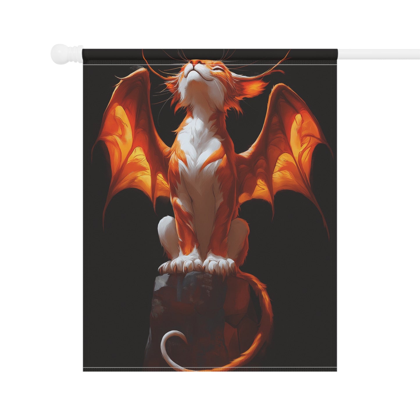 Fiery Winged Cat Dragon - Art Print
