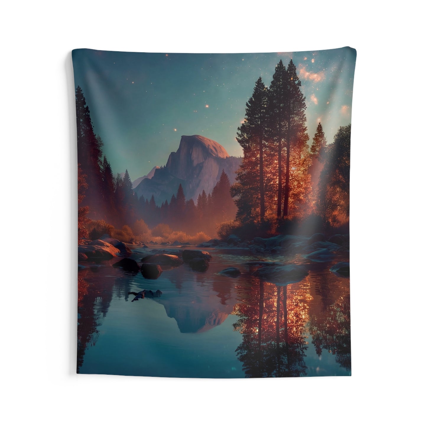 Starlit River Reflection Tapestry – Half Dome’s Whispering Waters