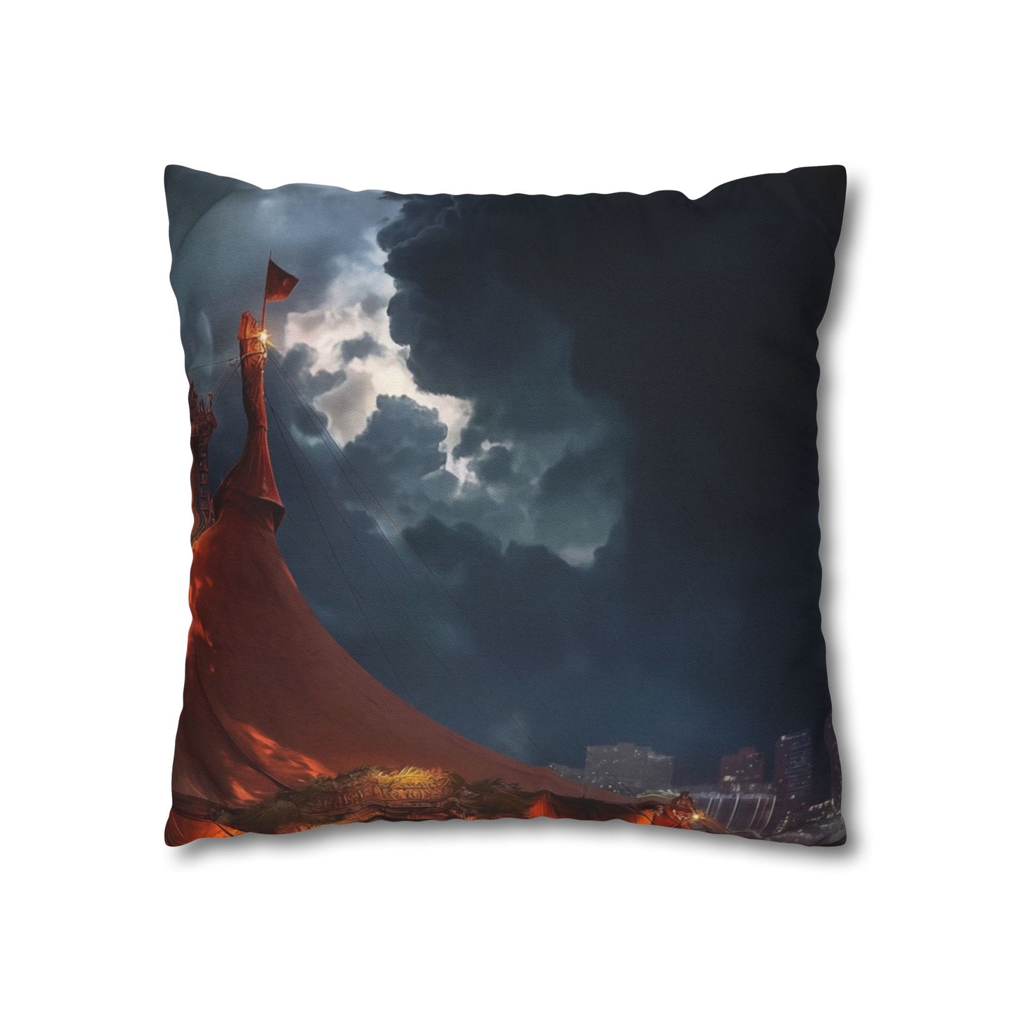 Crimson Carnival Tent Pillowcase – Whispers of the Midnight Ringmaster
