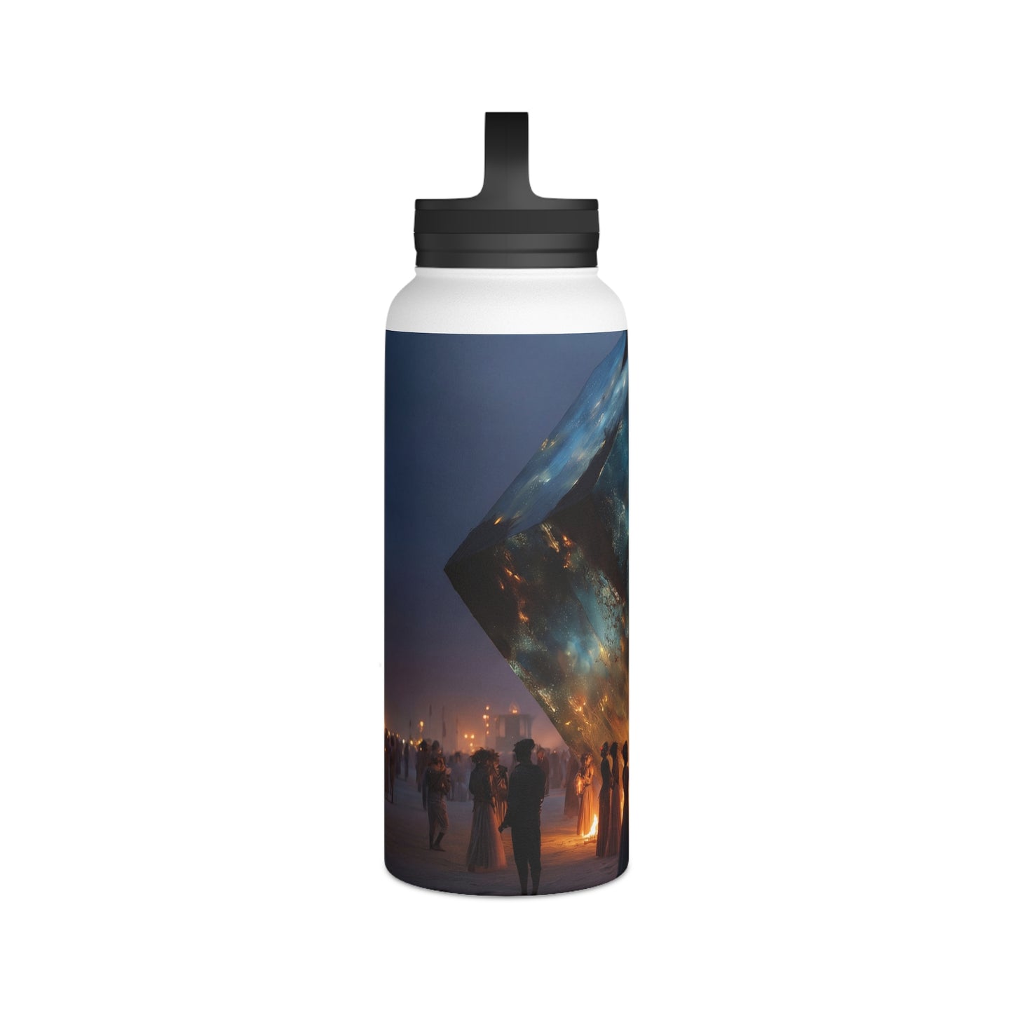 Celestial Cube Water Bottle – Handle Lid – Gateway to a Starlit Ceremony
