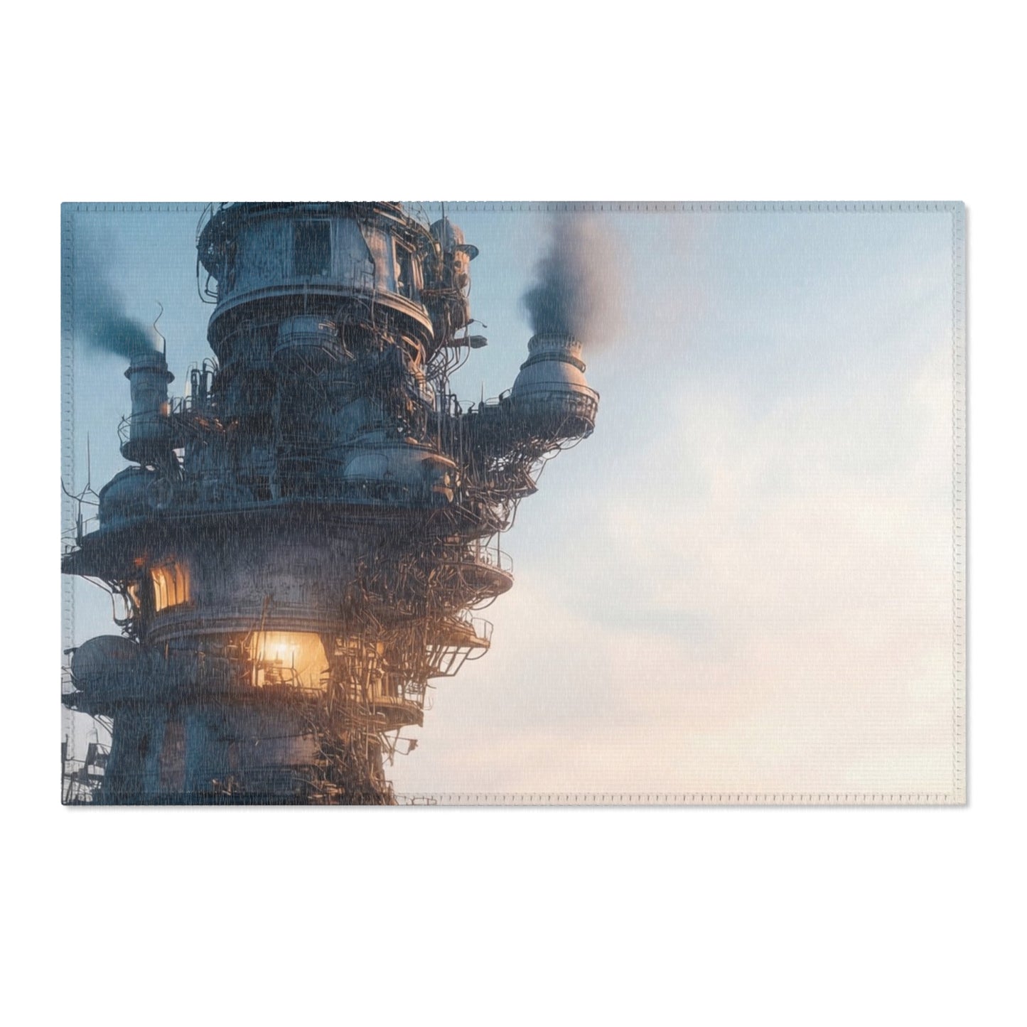 Skyward Spire Area Rugs – Dawn’s Industrial Cathedral