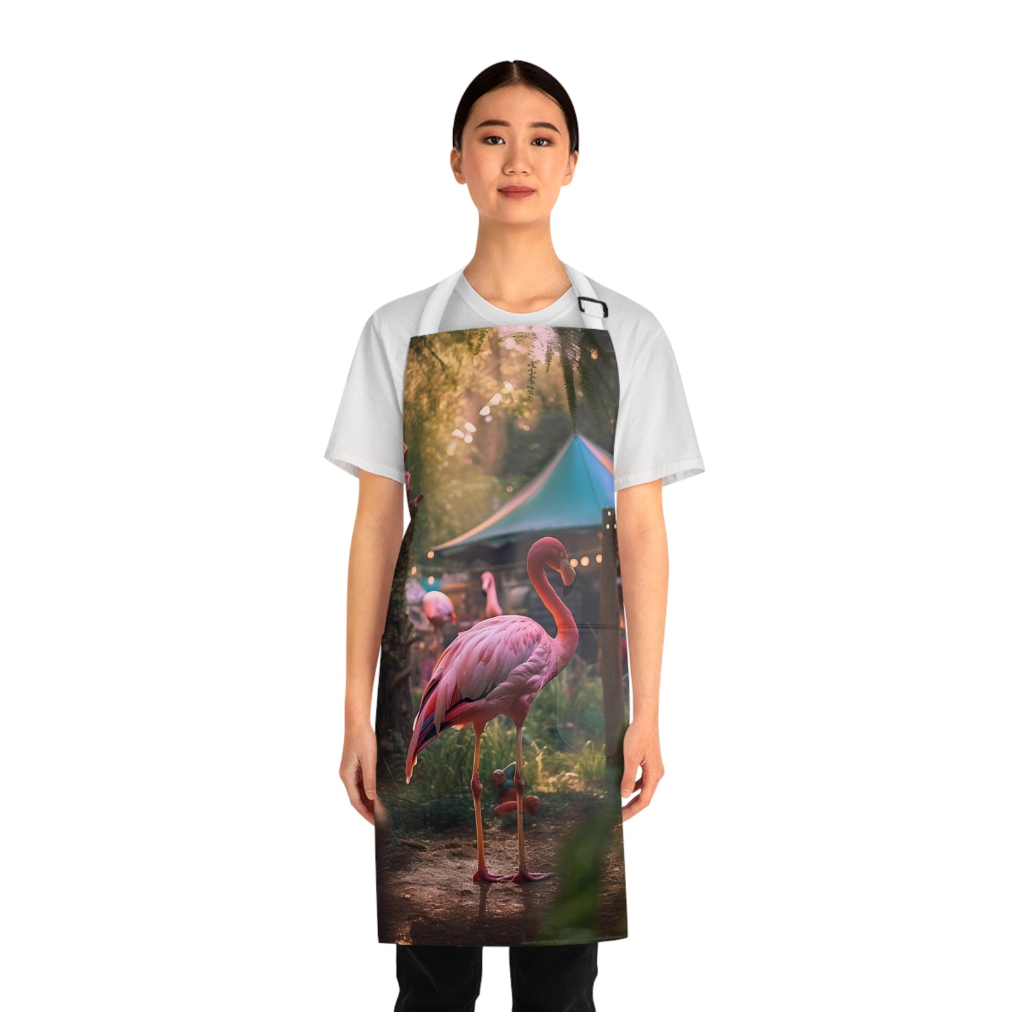 oregon country fair, flamingo in the foreground, oregon, dawn, wildlife photography - Apron (AOP)