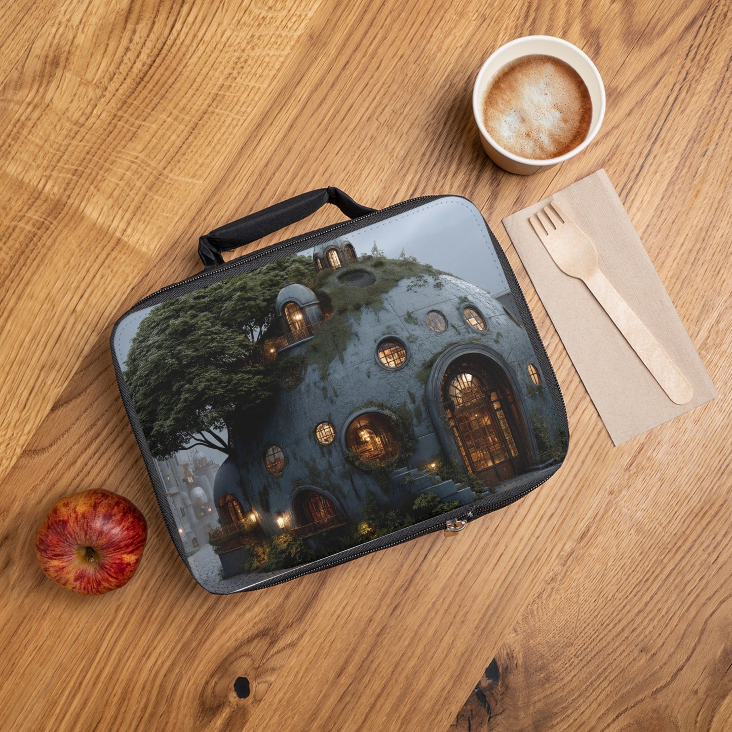 Treehouse Dome Lunch Bag – Whimsical Cobblestone Haven