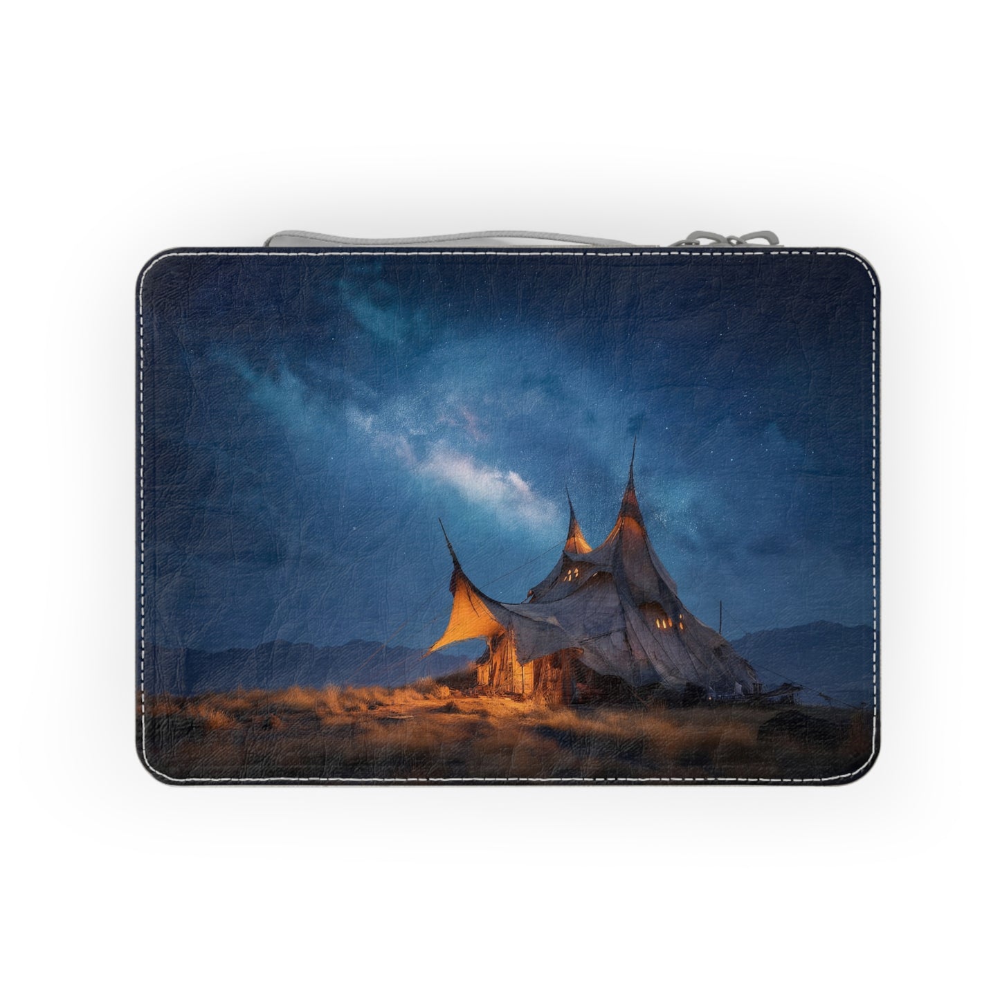 Starlit Nomad Tent Paper Lunch Bag – Milky Way Campfire Glow