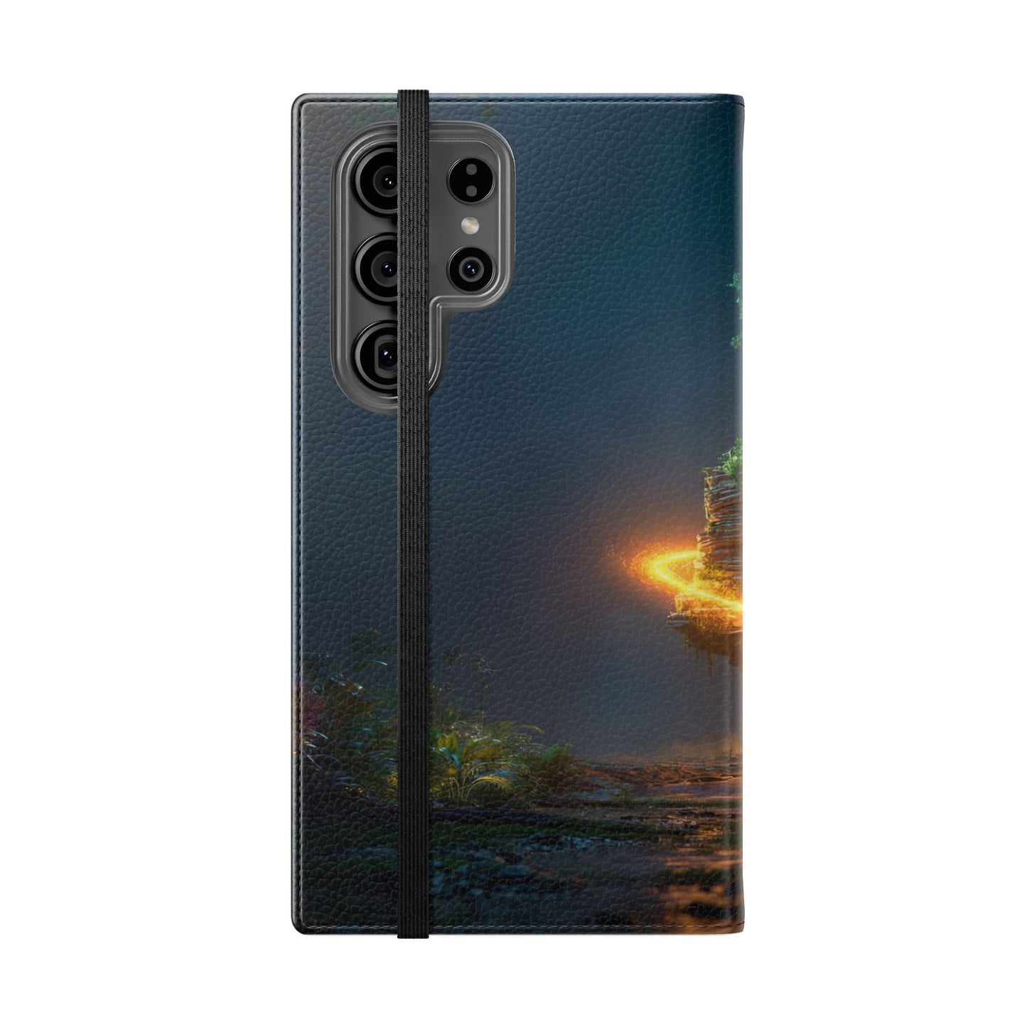 Luminous Floating Island Flip Cases – Amber Twilight Sanctuary