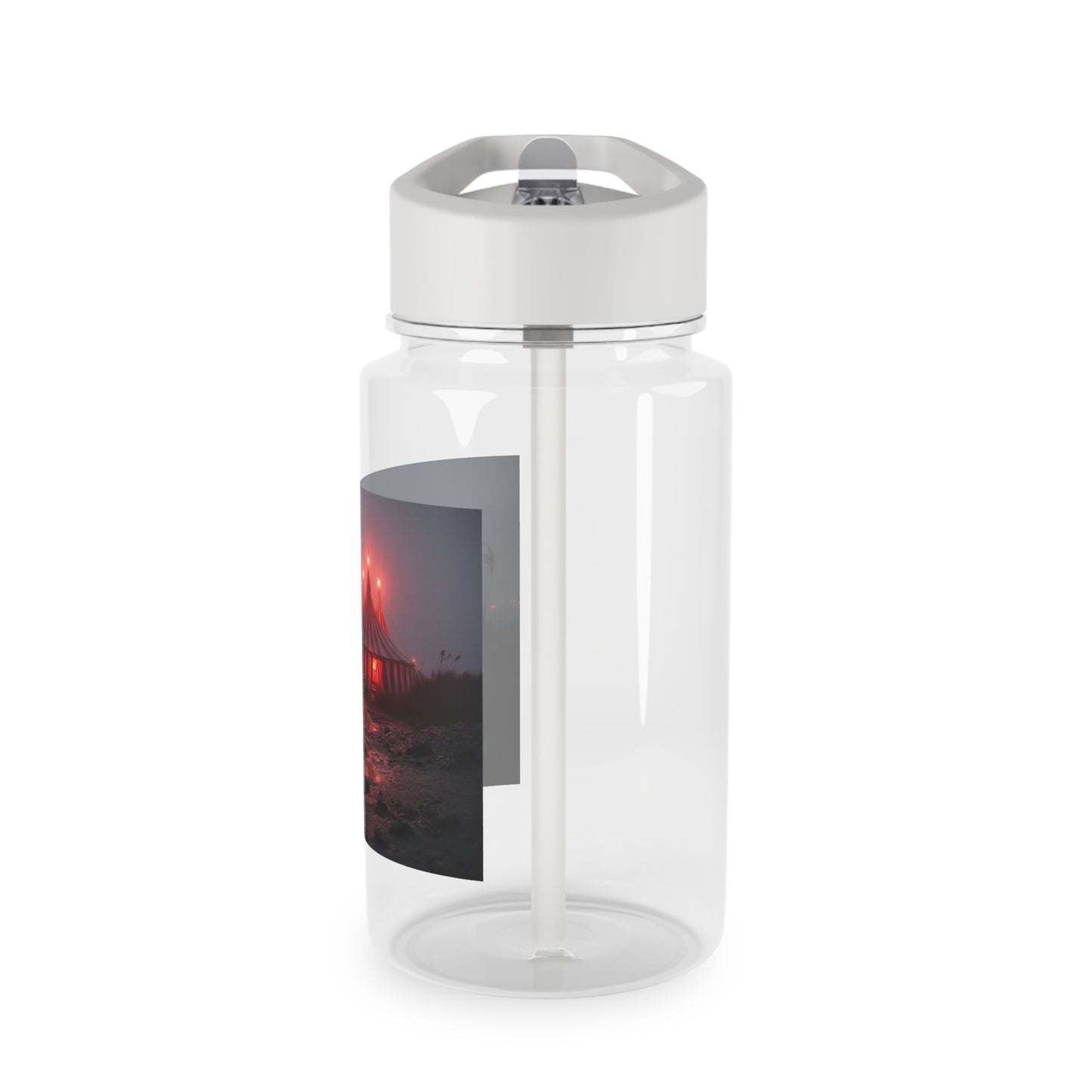 Crimson Circus Tent Tritan Water Bottle – Red-Striped Midnite Show