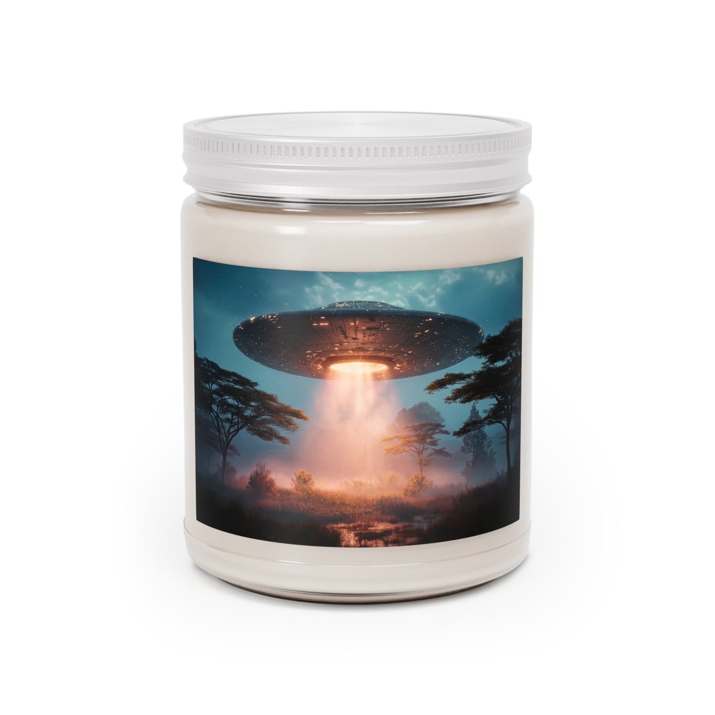 Celestial Vortex Scented Soy Candles with White Lid, 9oz – Indigo Cloud Dreamscape
