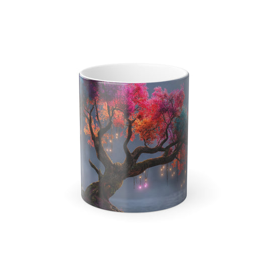 Prism Canopy Color Morphing Mug, 11oz – Rainbow Tree Moonlight Reflection