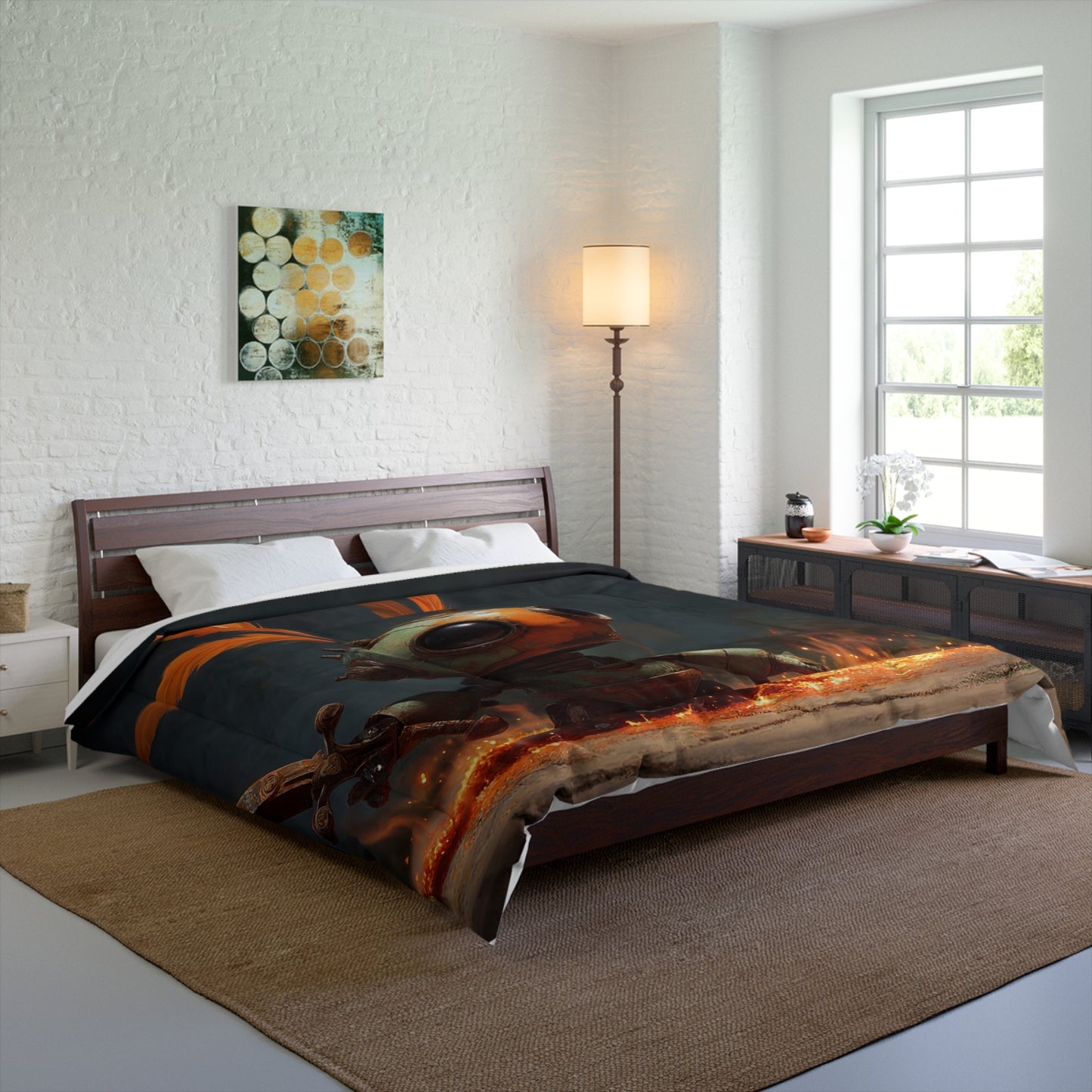 Feathery Knight Comforter – Emberlit Mechanical Sentinel