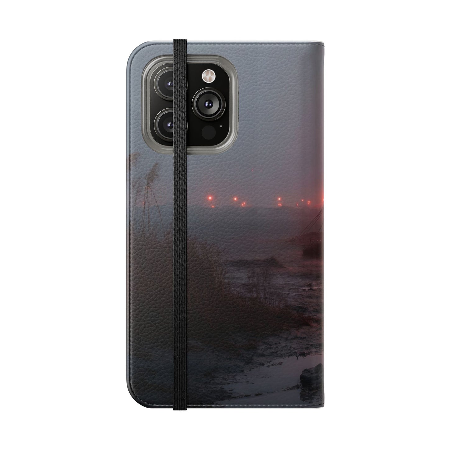 Crimson Circus Tent Flip Cases – Misty Coastside Lantern Scene