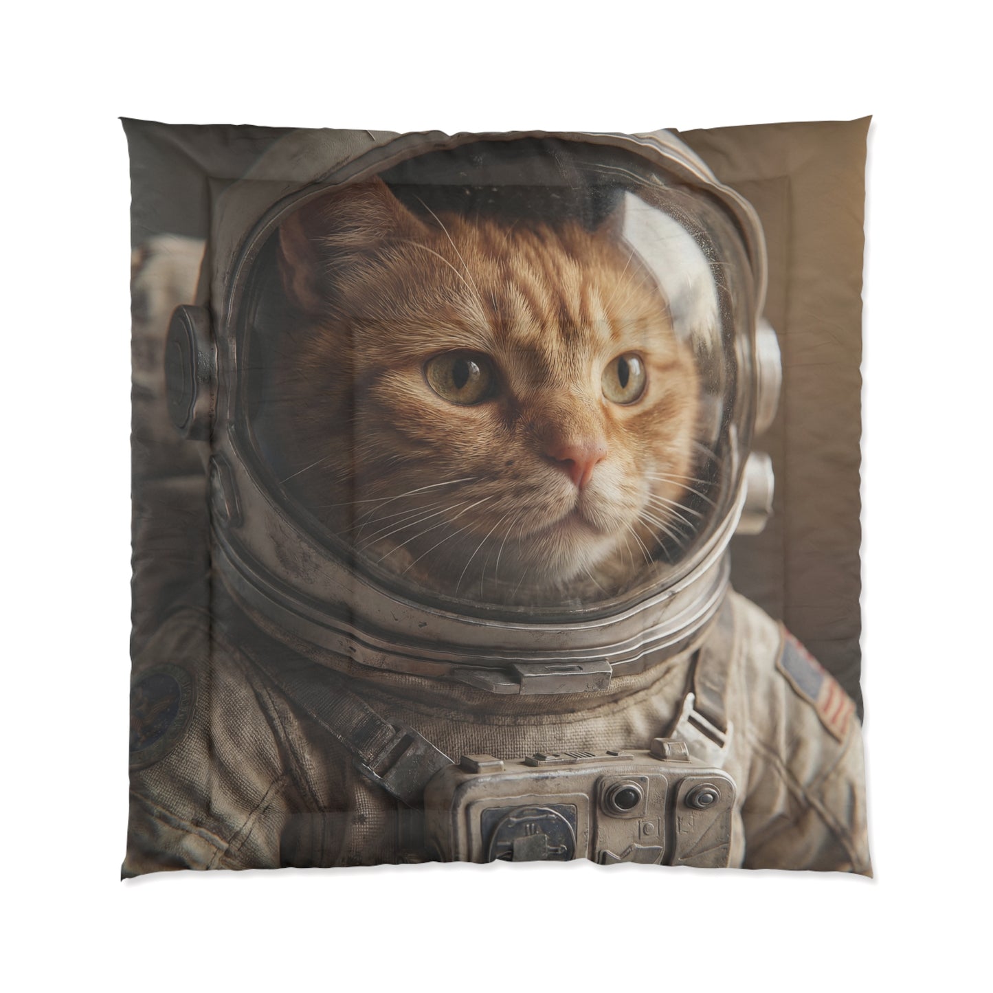 Astronaut Cat Comforter – Whiskered Explorer in Dusty Space Gear