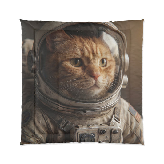 Astronaut Cat Comforter – Whiskered Explorer in Dusty Space Gear