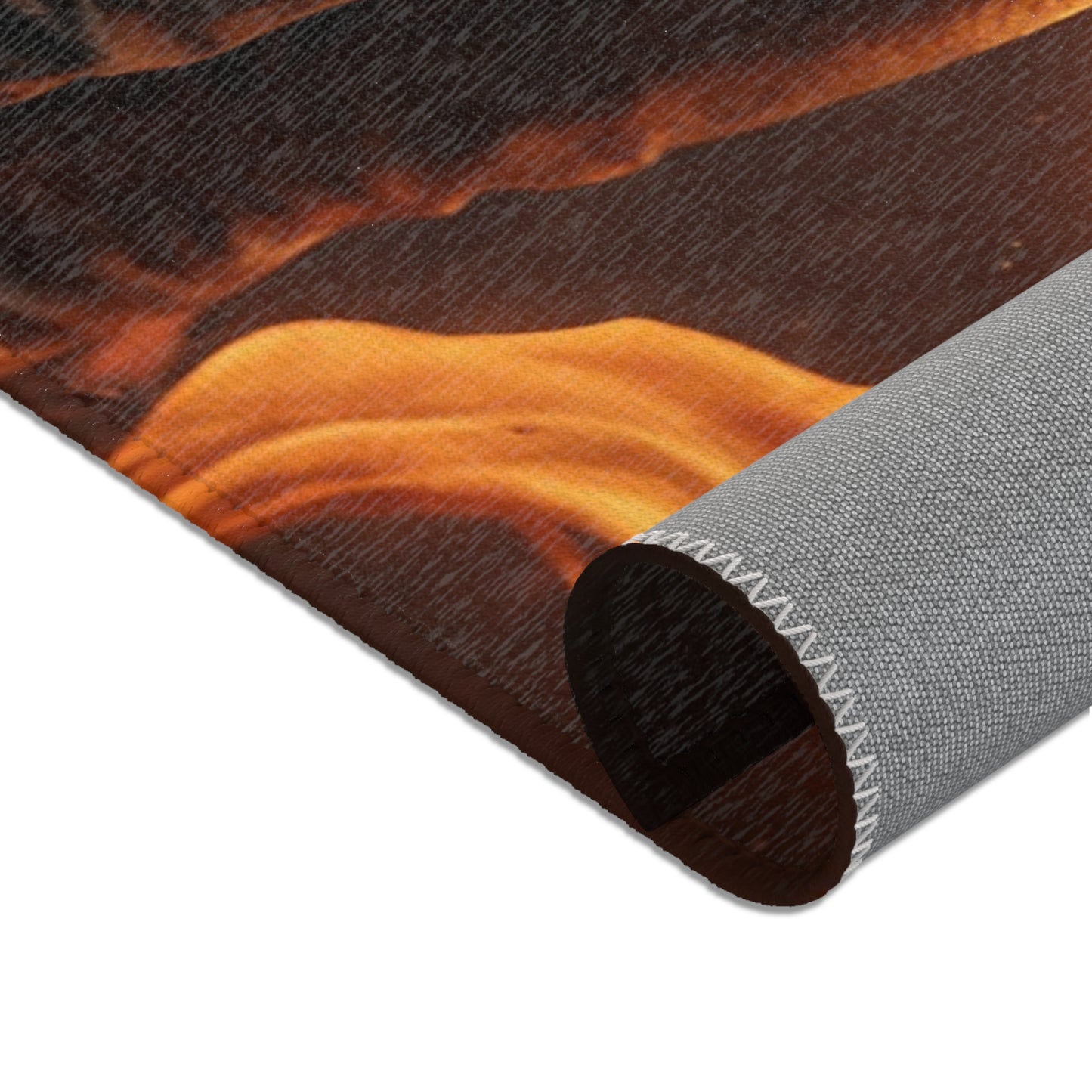 Flamebound Sentinel Area Rug – Ember-Wreathed Warrior Dreamscape
