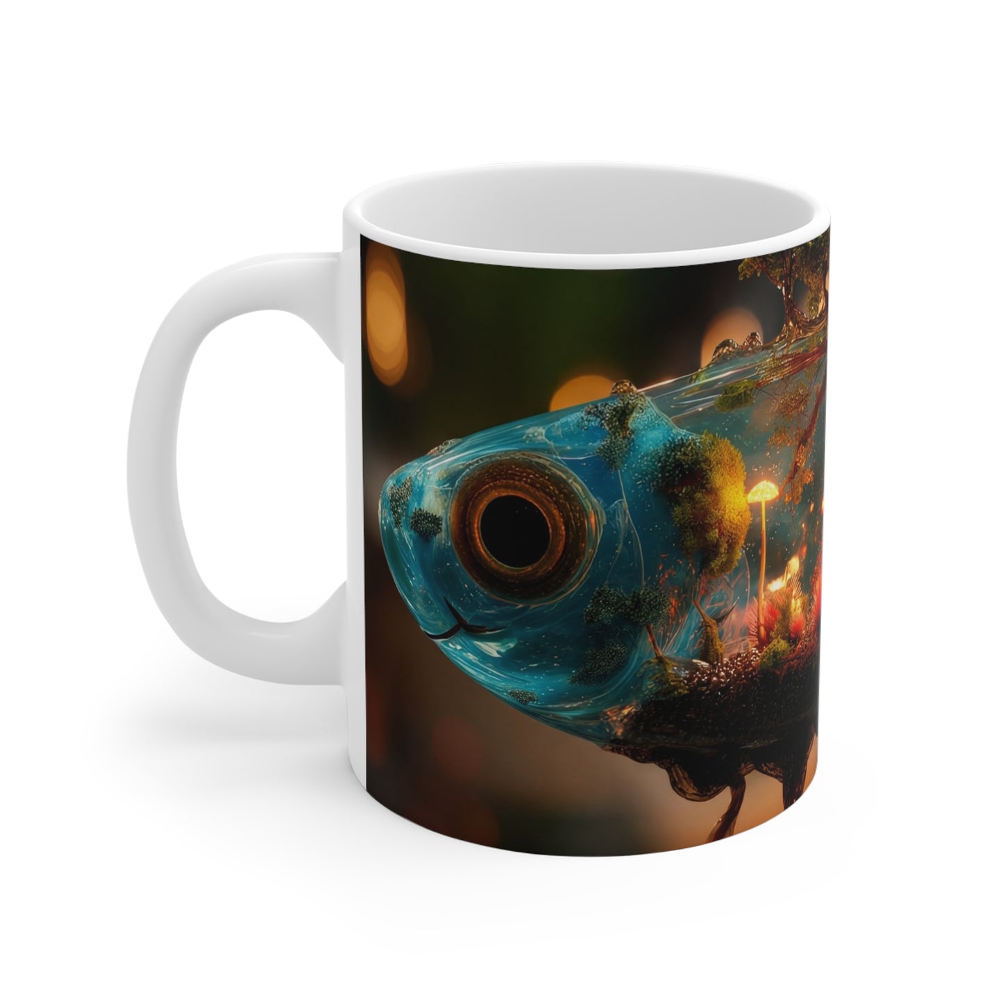 Forest Within Fish Ceramic Mugs (11oz\15oz\20oz) – Bioluminescent Sanctuary