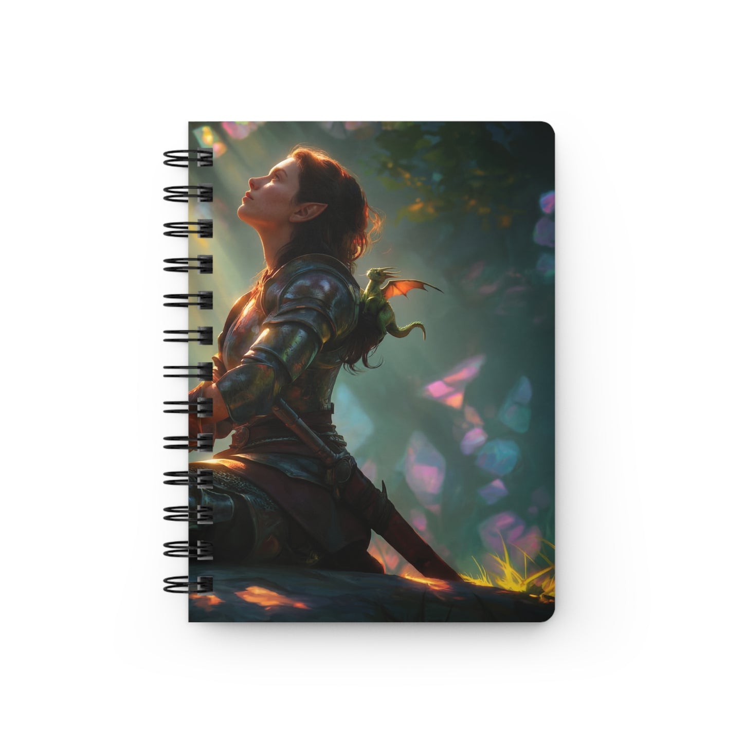 Sunlit Sentinel Spiral Bound Journal – Crystal Grove Meditation