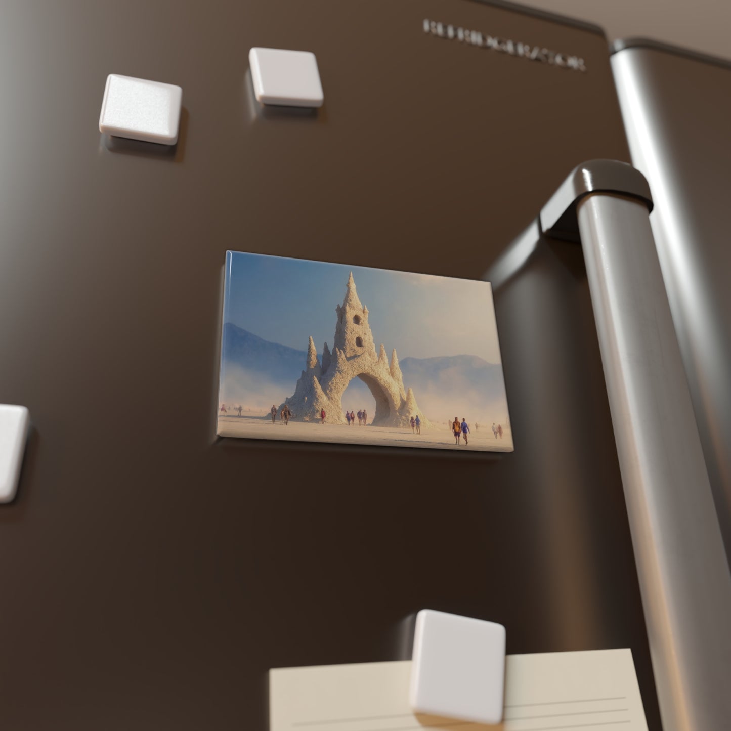Desert Cathedral Button Magnet, Rectangle (1 & 10 pcs) – Sunlit Saltstone Gateway