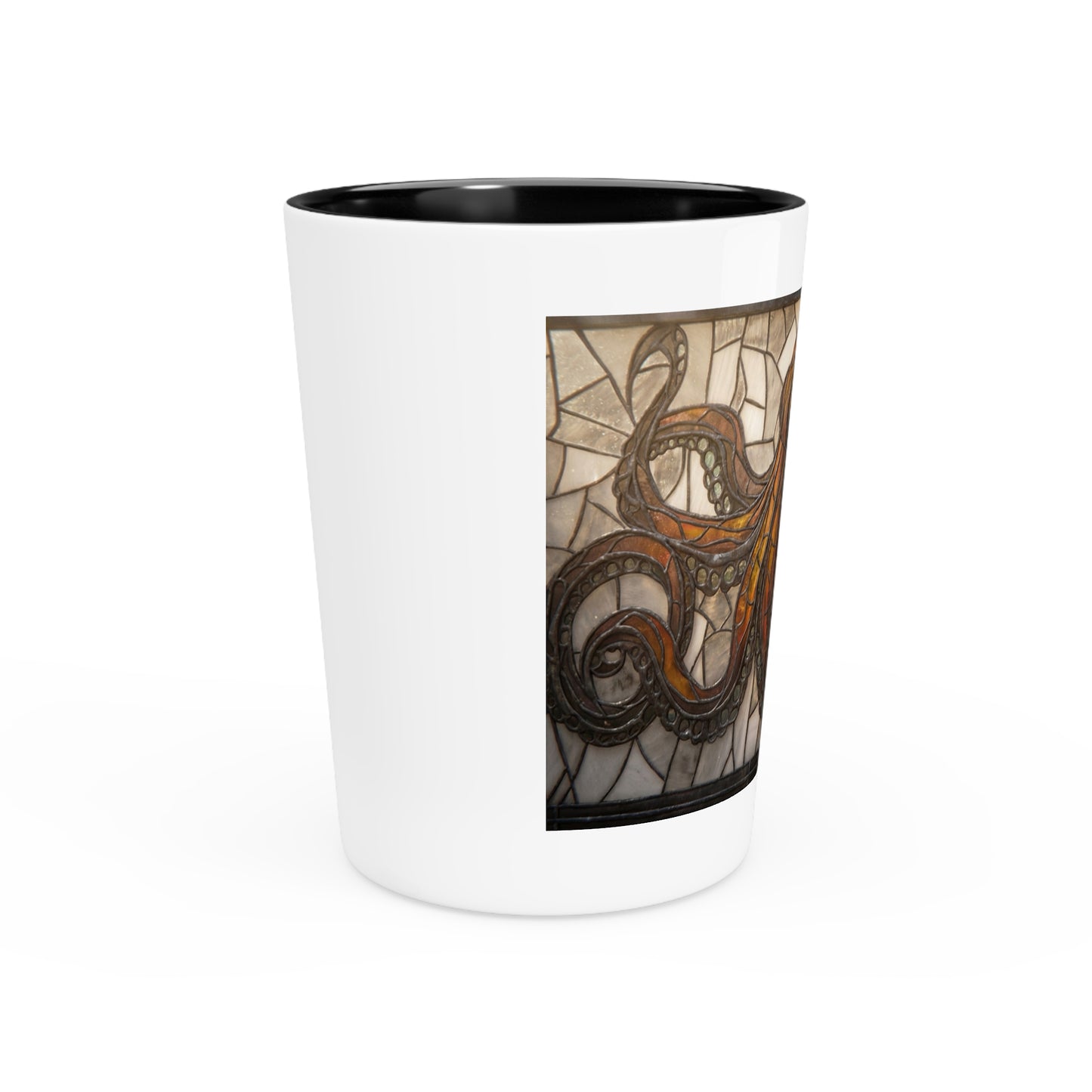 Stained Glass Octopus Shot Glass – Amber Tentacle Guardian