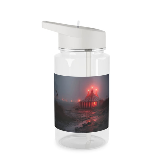 Crimson Circus Tent Tritan Water Bottle – Red-Striped Midnite Show