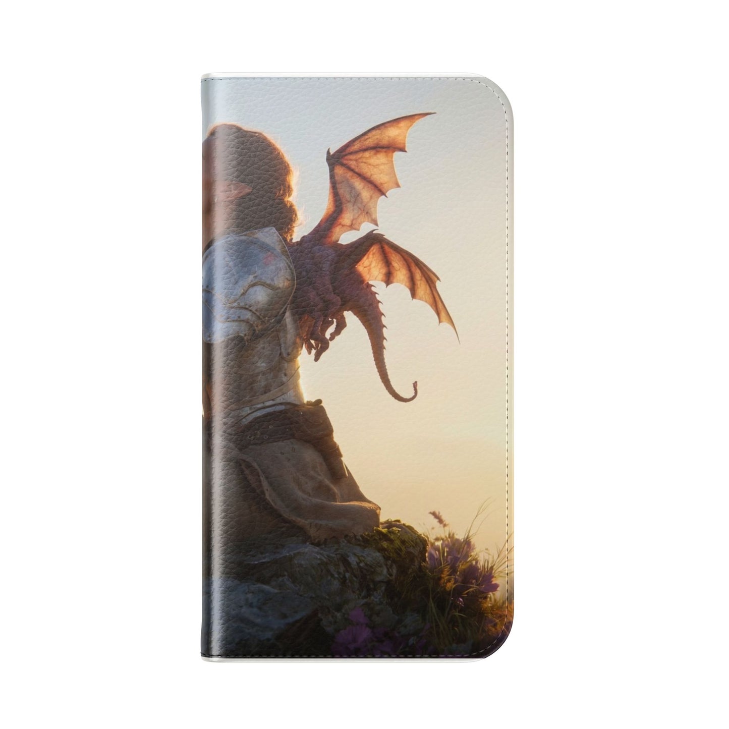 Dragon Knight Flip Cases – Sunlit Sentinel with Mini Drake and Sword