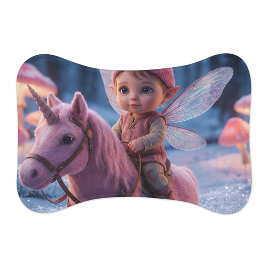 Pink Unicorn & Fairy Child Feeding Mats – Winter Woodland Companion Scene
