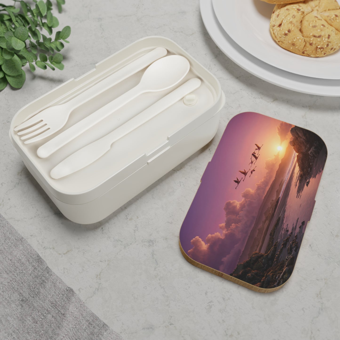 Sunset Flamingo Flight Bento Lunch Box – Pink Sky Migration