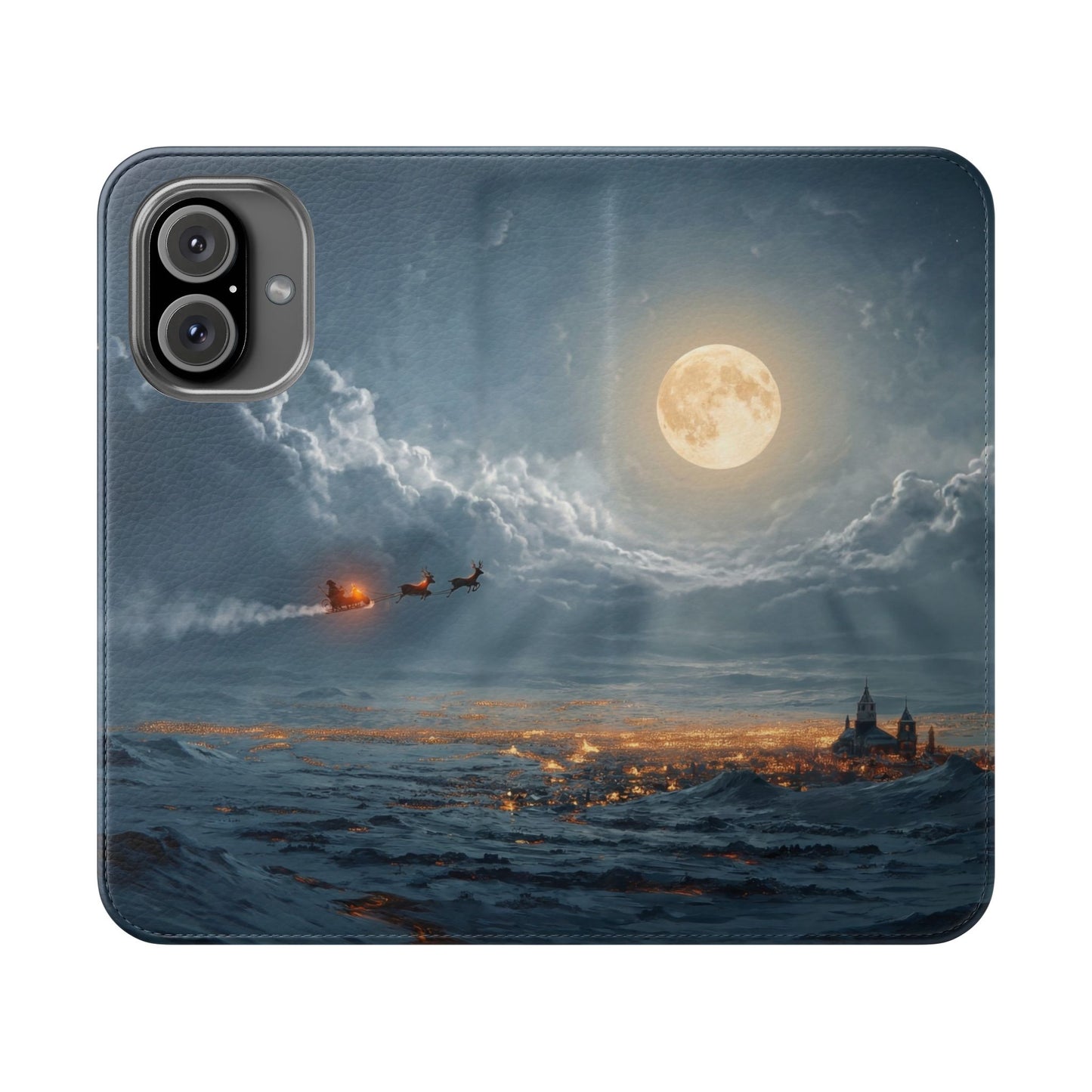 Moonlit Sleigh Flip Cases – Northern Lights Winter Journey
