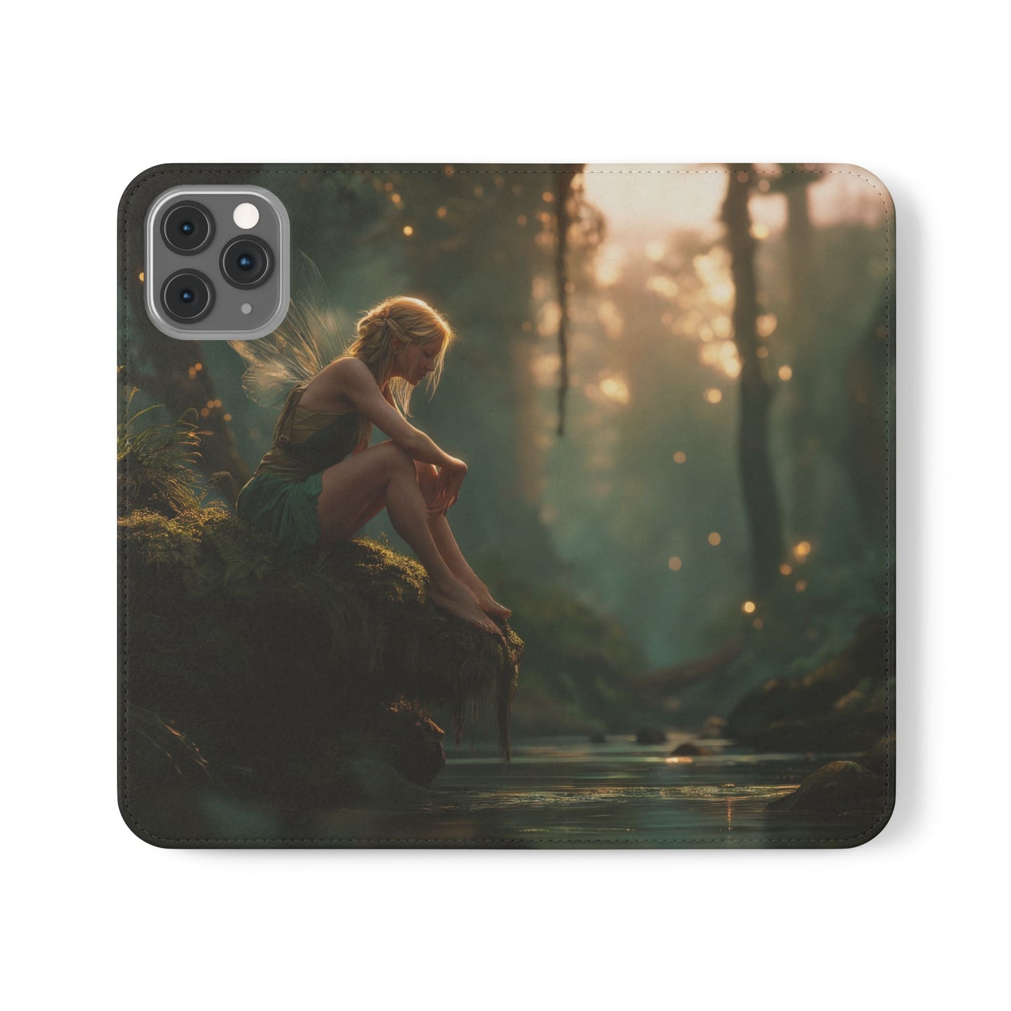 Mossy Bank Fairy Flip Cases – Golden Hour Sentinel Portrait
