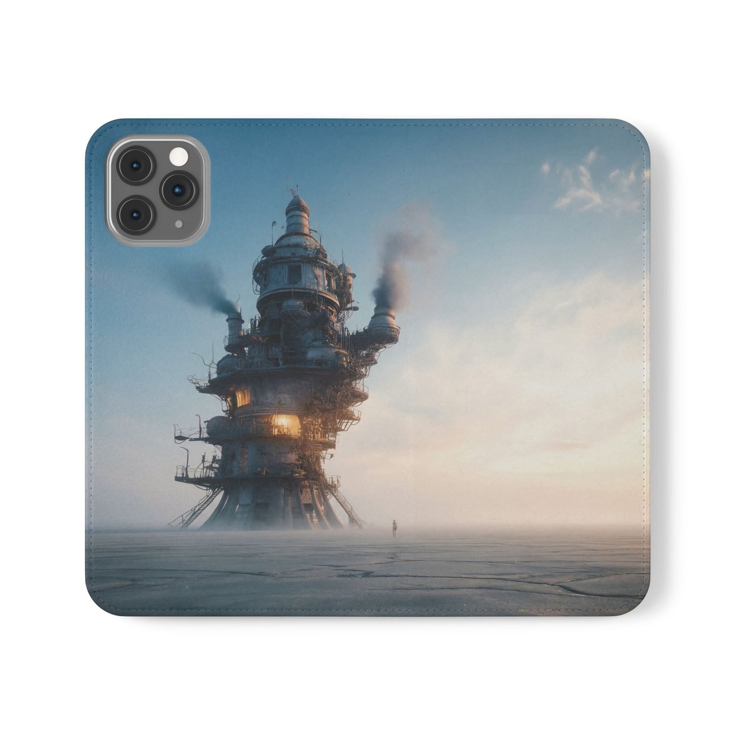 Steam-Stack Tower Flip Cases – Industrial Dawn Sentinel