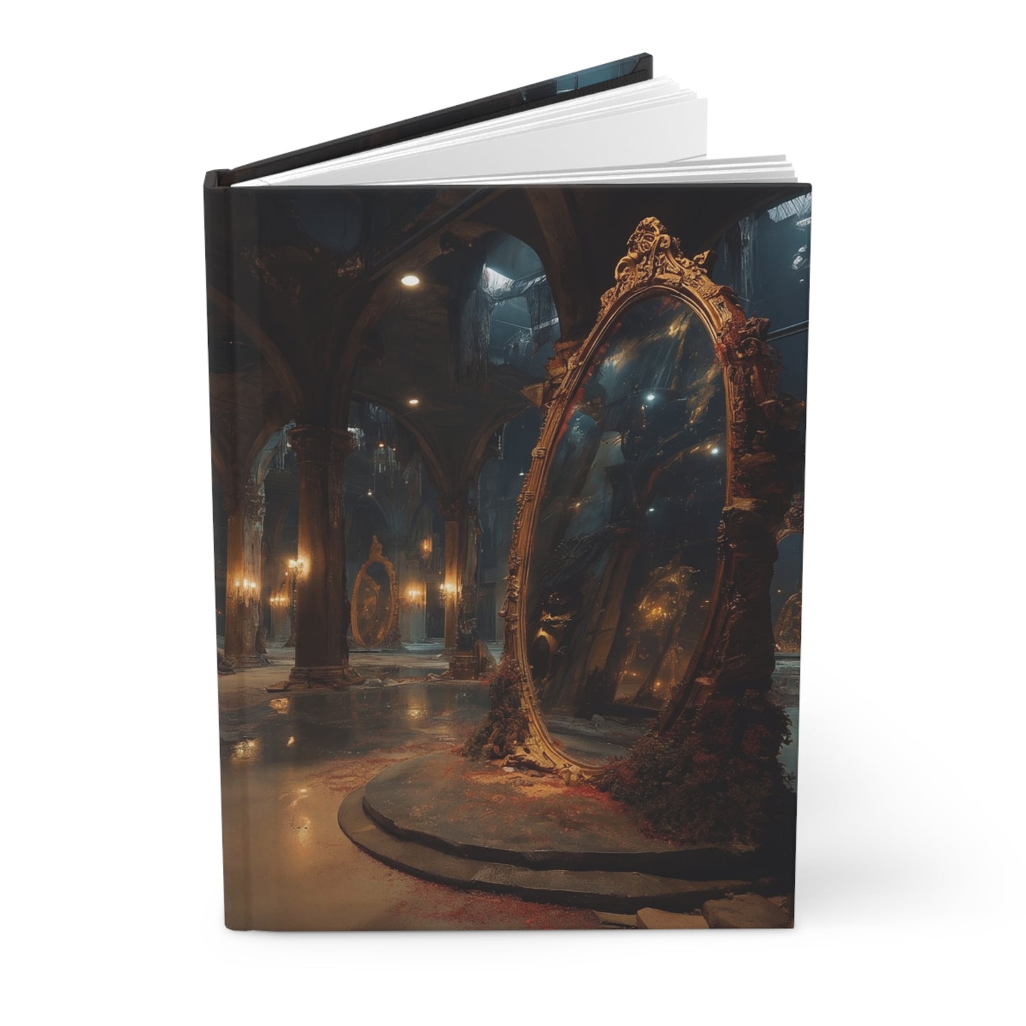Gilded Mirrors Ruined Chapel Journal Matte – Echoes of Forgotten Reflections