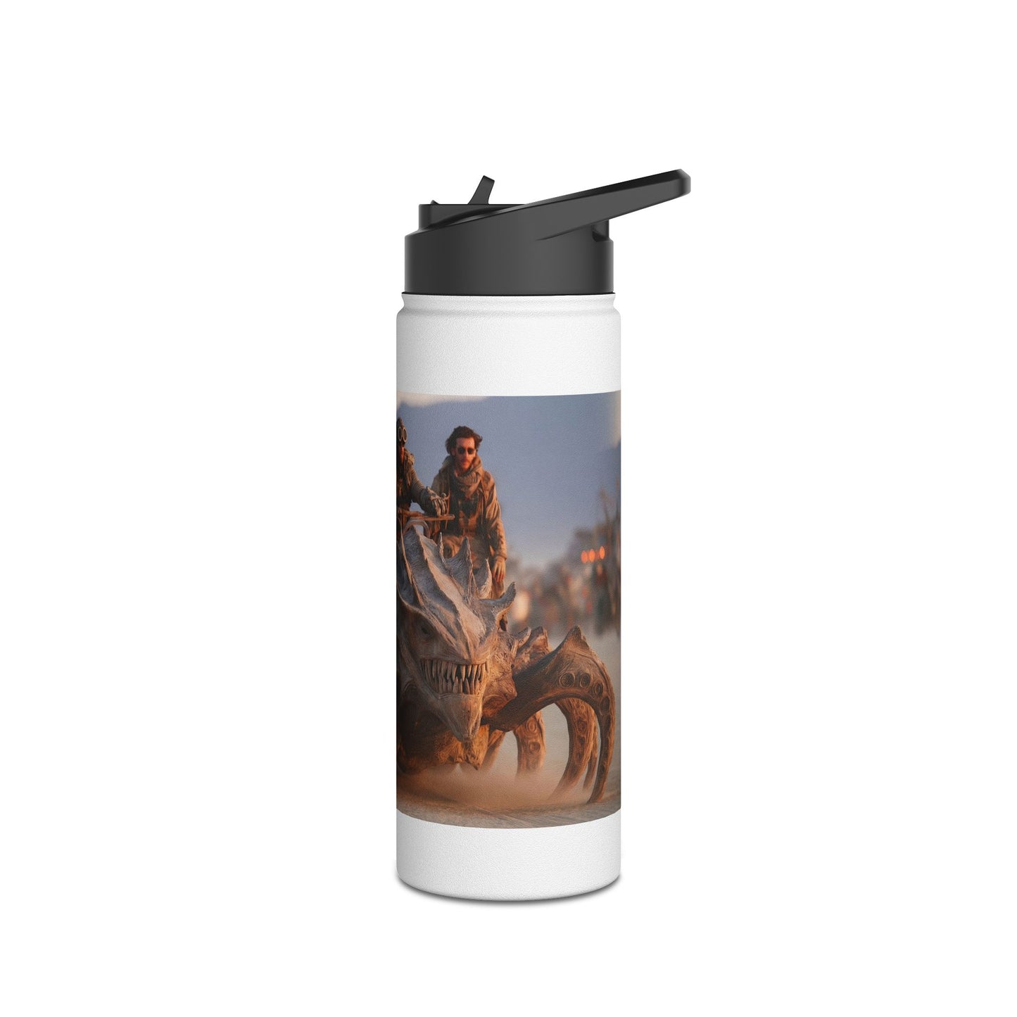 Desert Drifters Stainless Steel Water Bottle, Standard Lid – Dust-Filled Sunset Ride