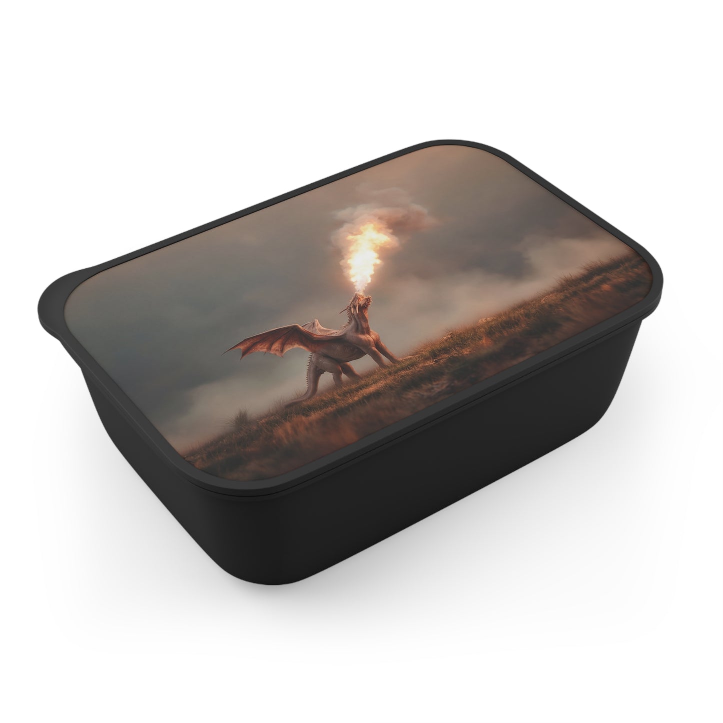 Fiery Dragon PLA Bento Box with Band and Utensils – Twilight Roar on the Moor
