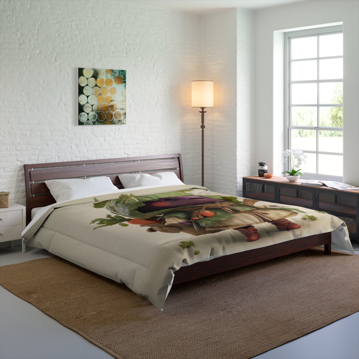 Purple Eggplant Gardener Comforter – Leafy Harvest Guardian
