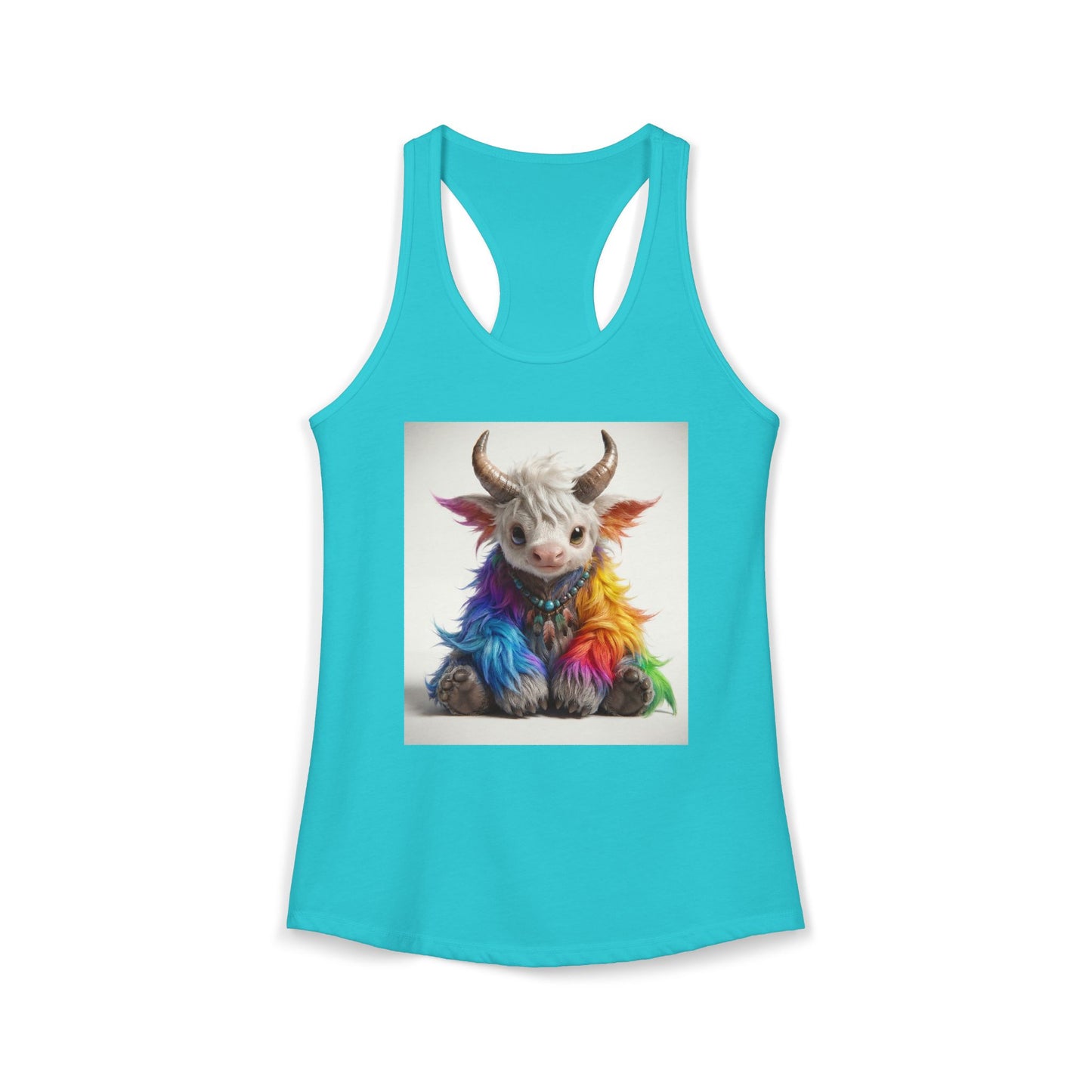 Rainbow Fawn Women's Ideal Racerback Tank – Pastel Horned Guardian