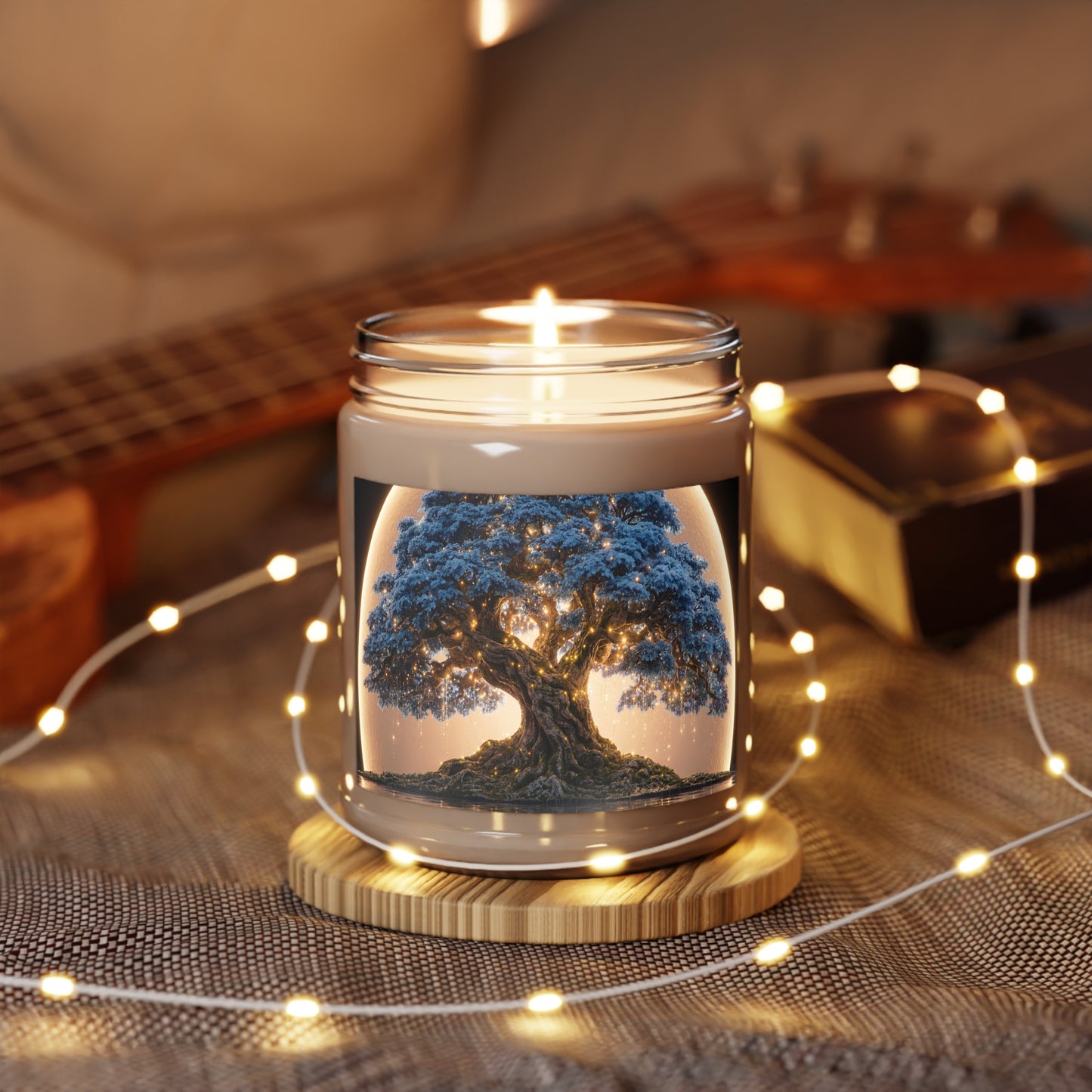 Moonlit Oracle Tree Scented Soy Candles with White Lid, 9oz – Whispering Wisdom Under the Glow