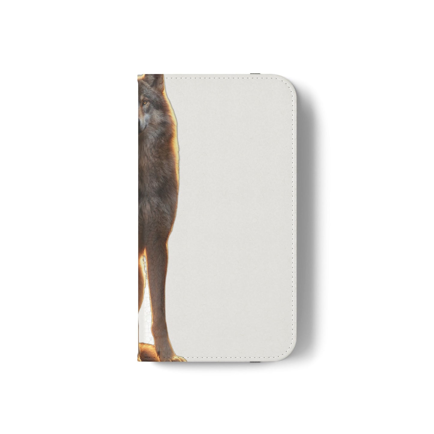 Sunlit Wolf Flip Cases – Golden Hour Sentinel Portrait